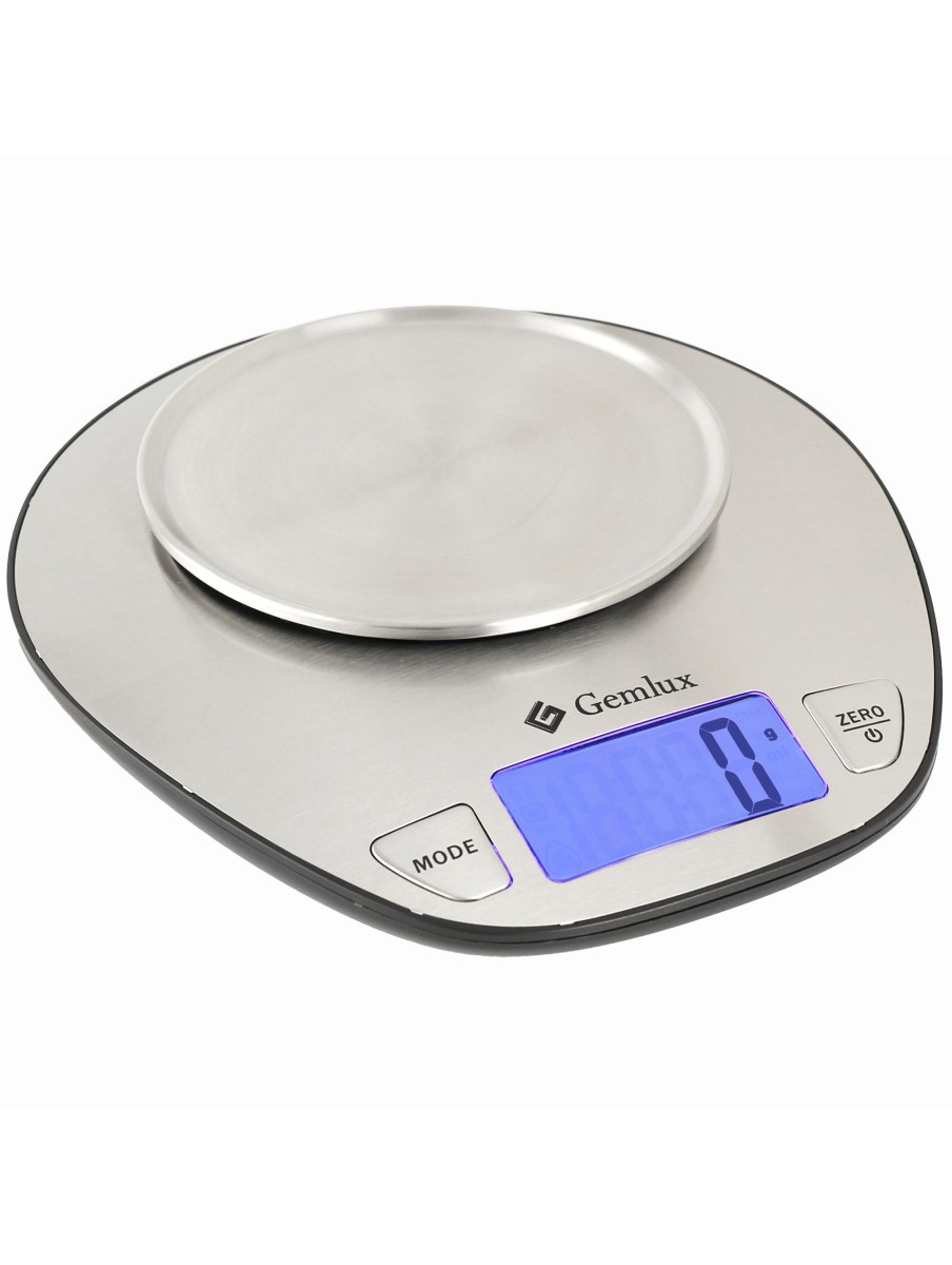 Изображение товара Кухонные весы GEMLUX GL-KS5SB с платформой из нержавеющей стали и ЖК-дисплеем