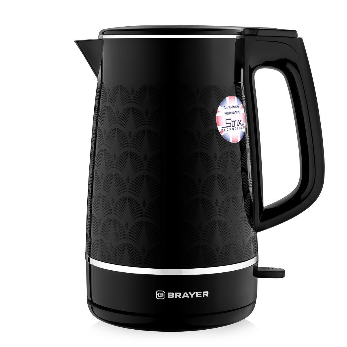Изображение товара Электрический чайник BRAYER BR1019 1.7 л мощность 2200 Вт корпус нержавейка