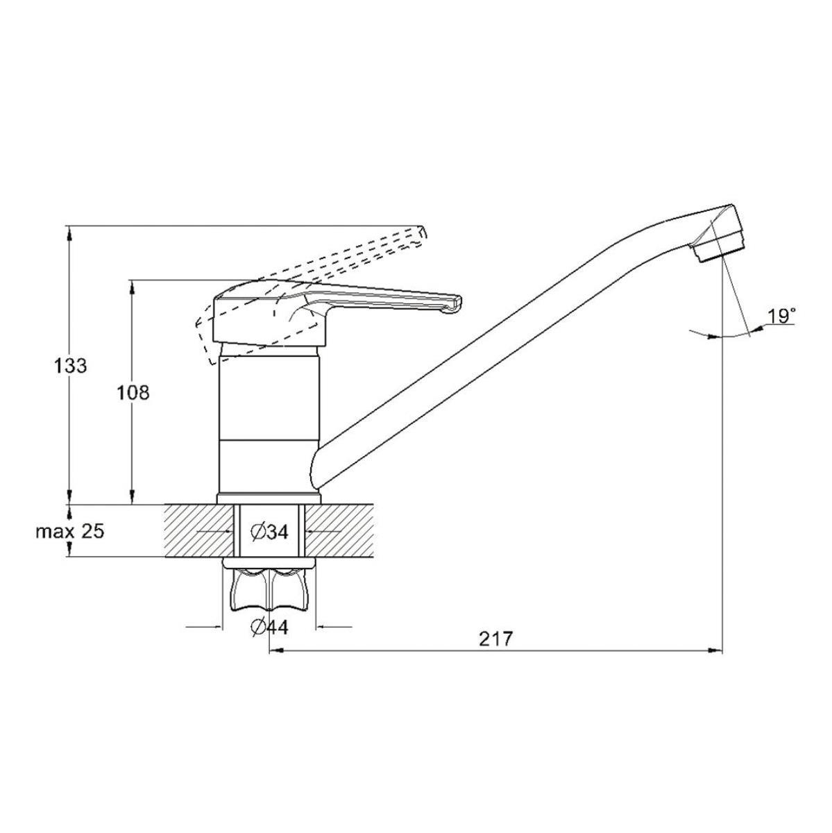 Изображение товара Однорычажный смеситель Solone SIT, цвет хром