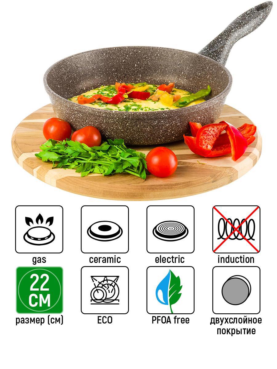 Изображение товара Глубокая сковорода Elan Gallery Гармония вкуса 22 см с антипригарным покрытием