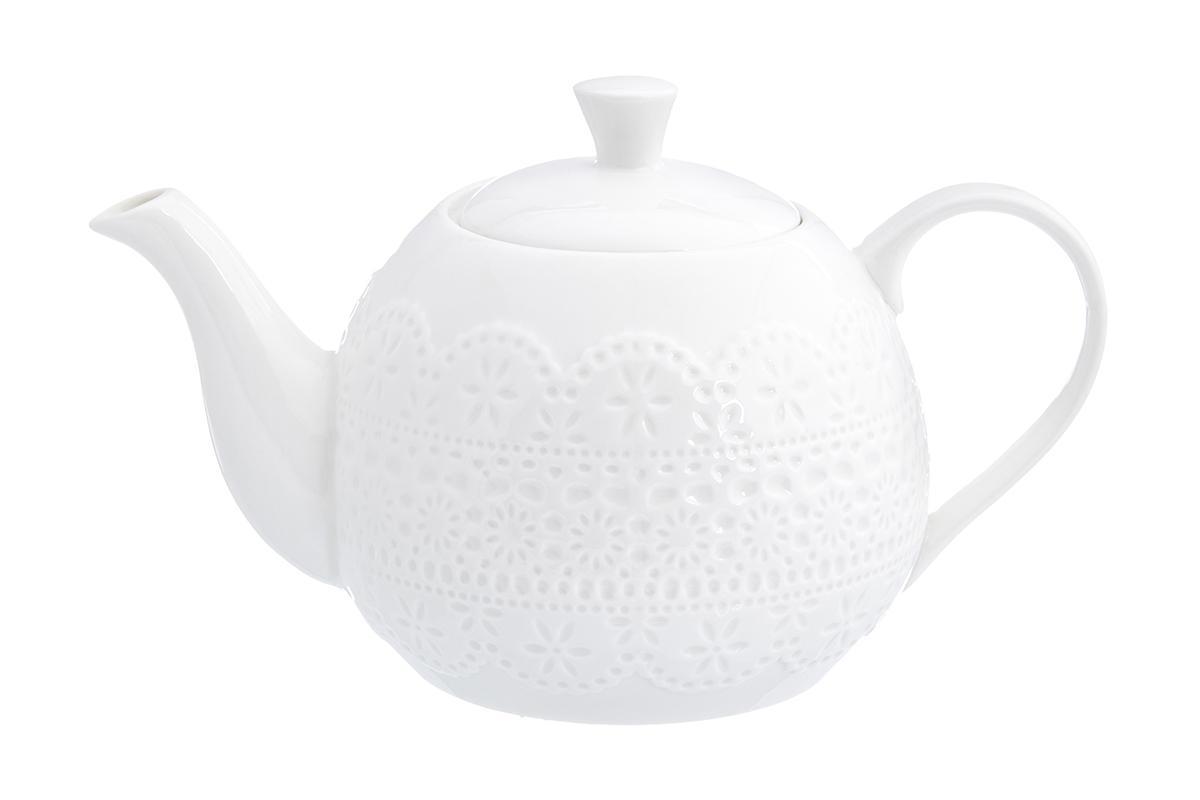 Изображение товара Заварочный чайник 1100 мл ELAN GALLERY фарфор белый серия Кружево