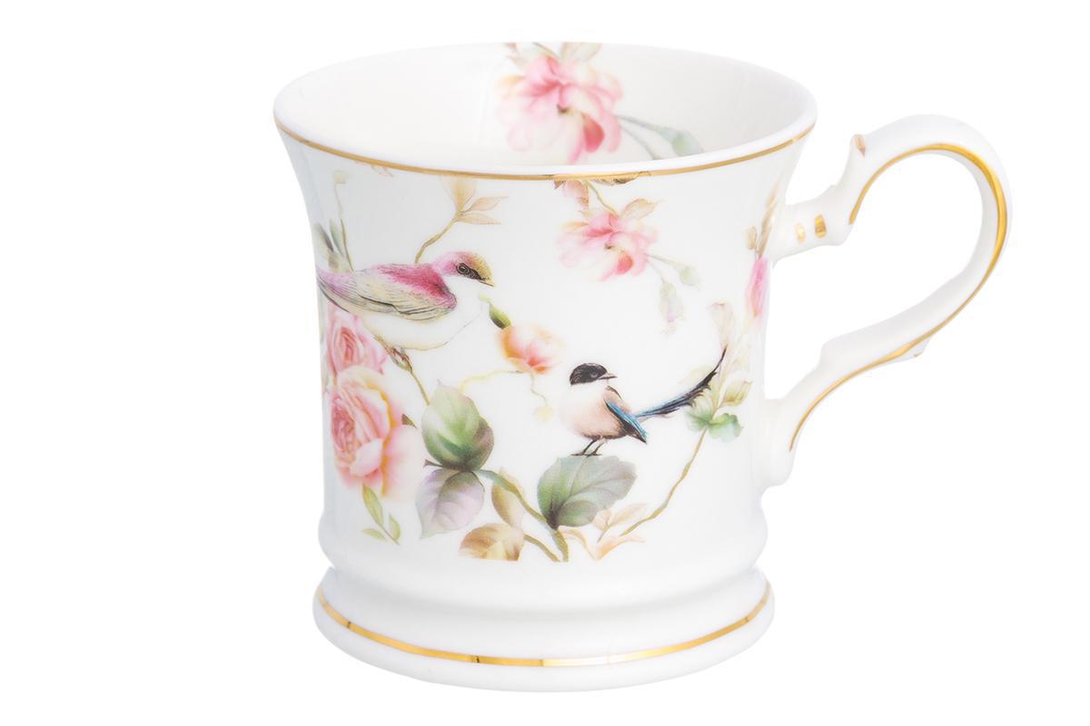 Изображение товара Кружка ELAN GALLERY Певчие птички 170 мл фарфор, цветная, с золотым узором