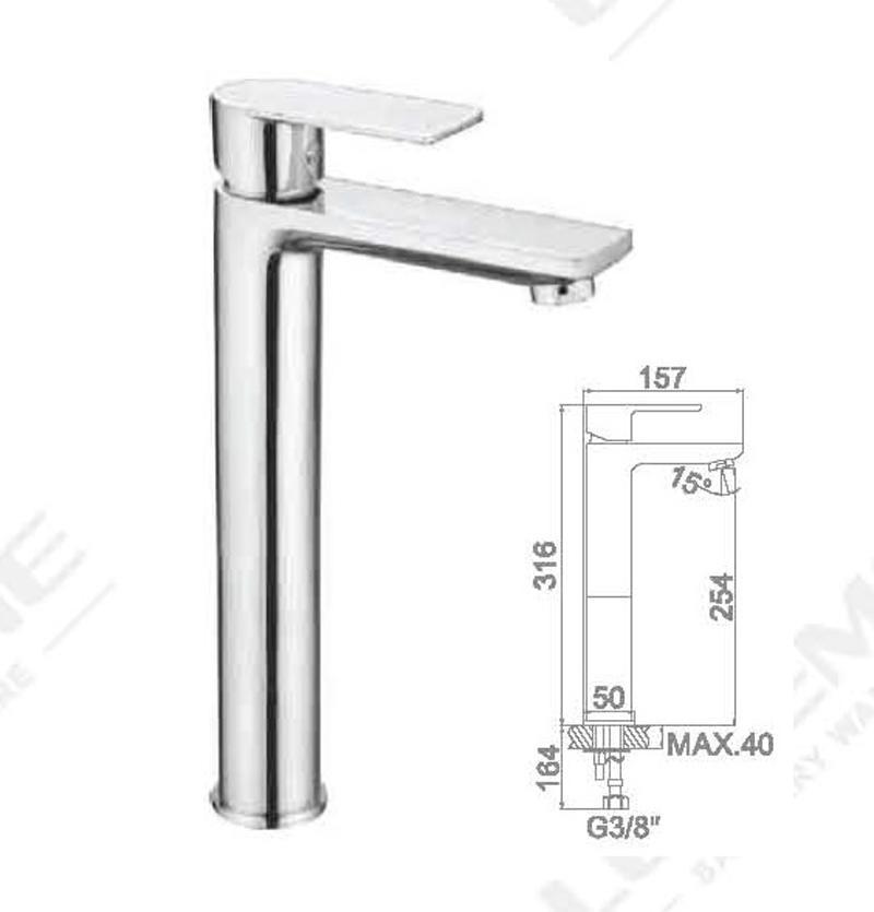 Изображение товара Смеситель LEDEME L1055-22 с рычажным управлением, хром, для раковины