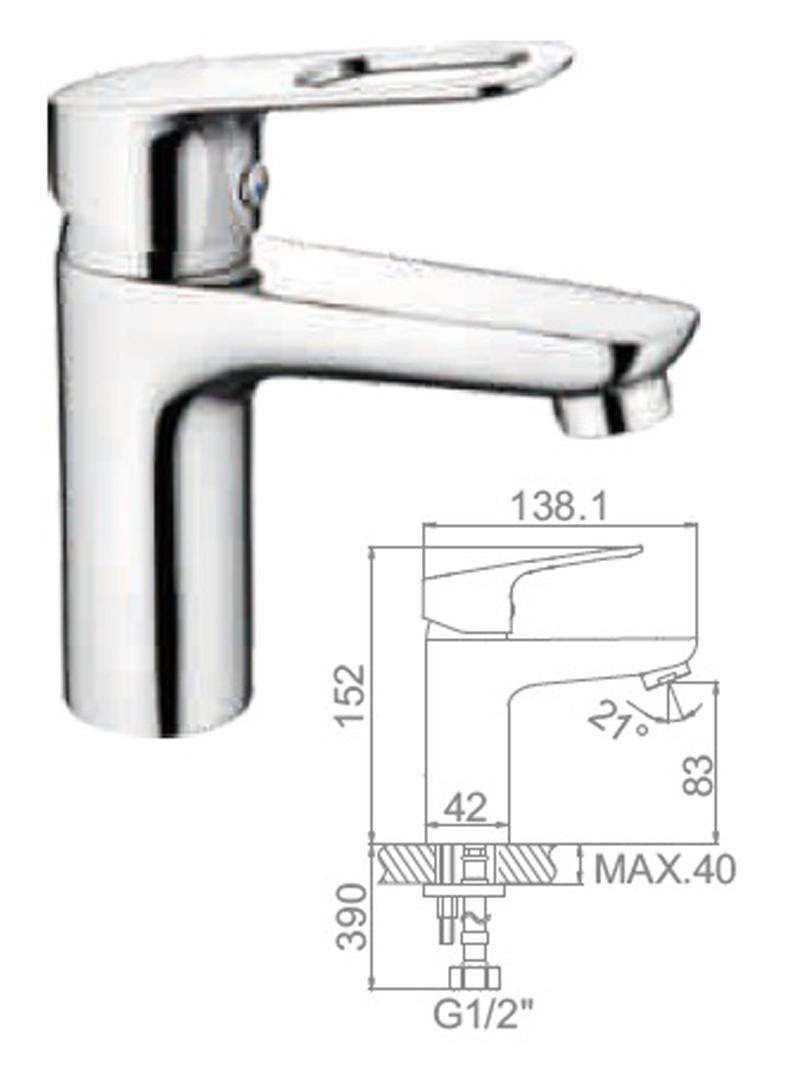 Изображение товара Смеситель для раковины Ledeme L1049
