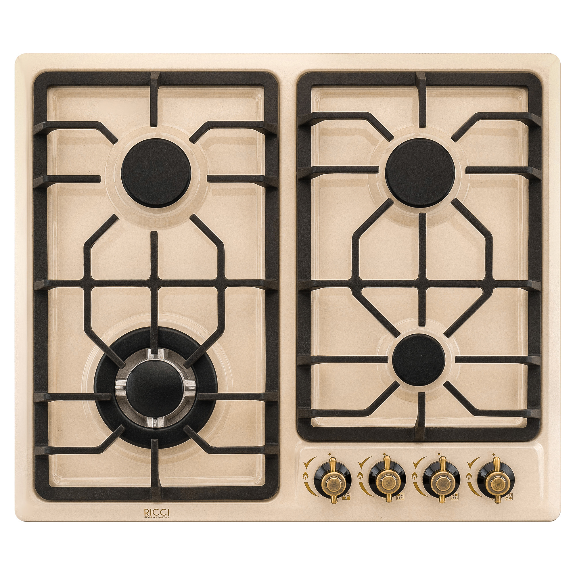 Изображение товара Газовая варочная панель Ricci HBS4513RD 51 см 4 конфорки бежевый