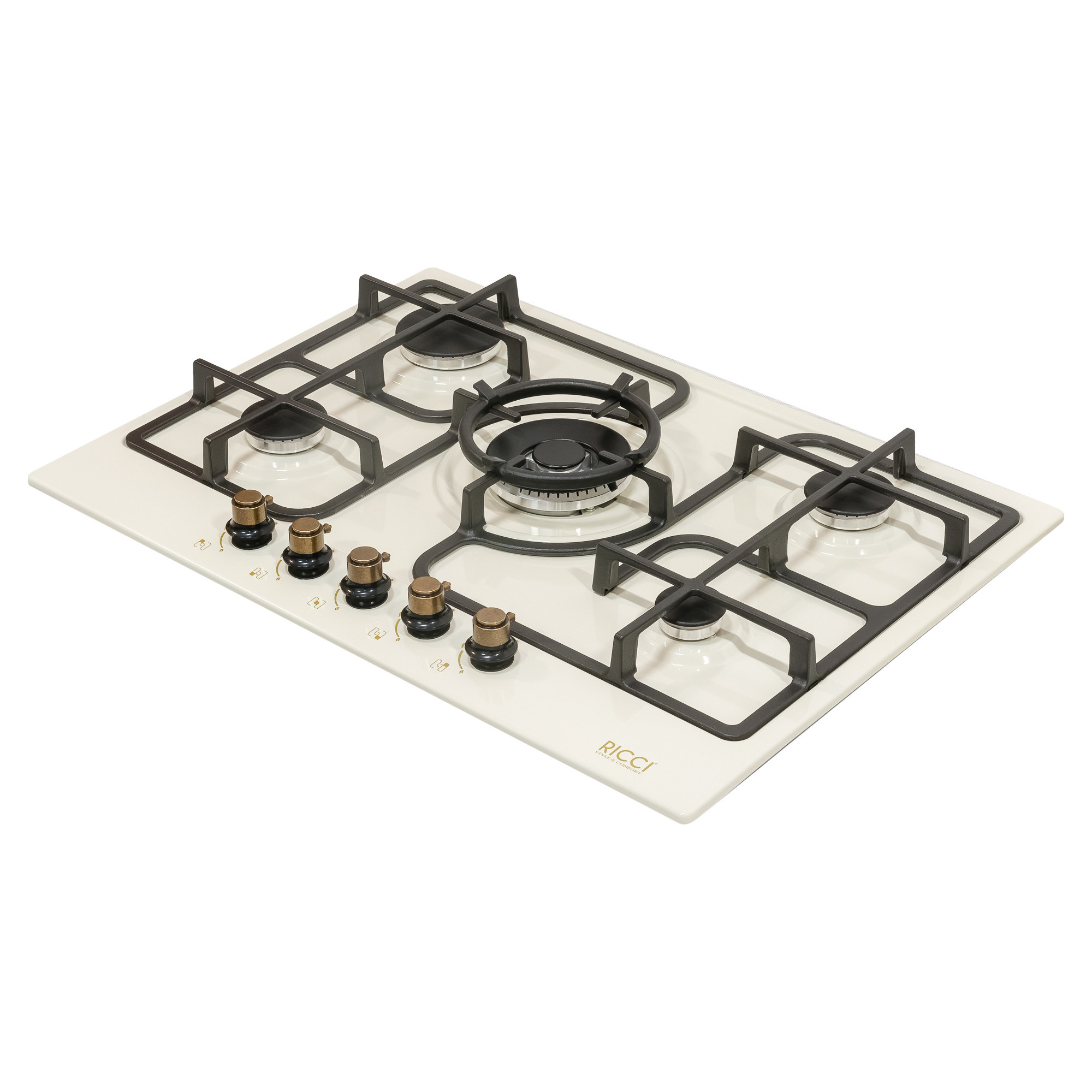 Изображение товара Газовая варочная панель Ricci RGN-ST5003BG 71 см 5 конфорок цвет бежевый