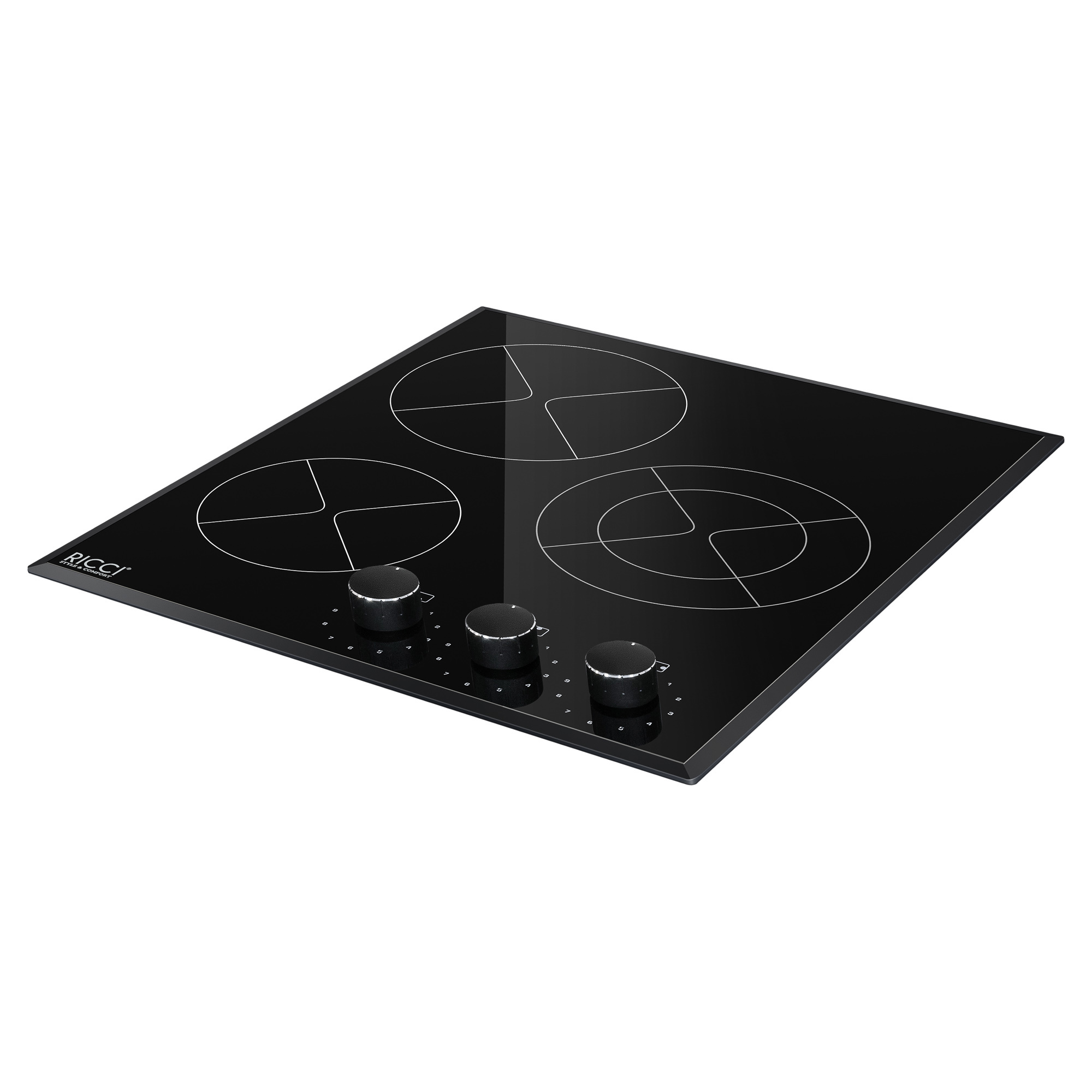 Изображение товара Стеклокерамическая варочная панель Ricci DTL-D35003B 3 конфорки черный