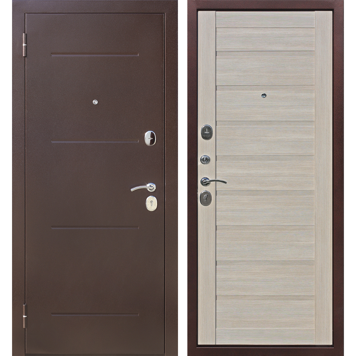 Изображение товара Дверь входная металлическая Ницца, 960 мм, левая, цвет ларче