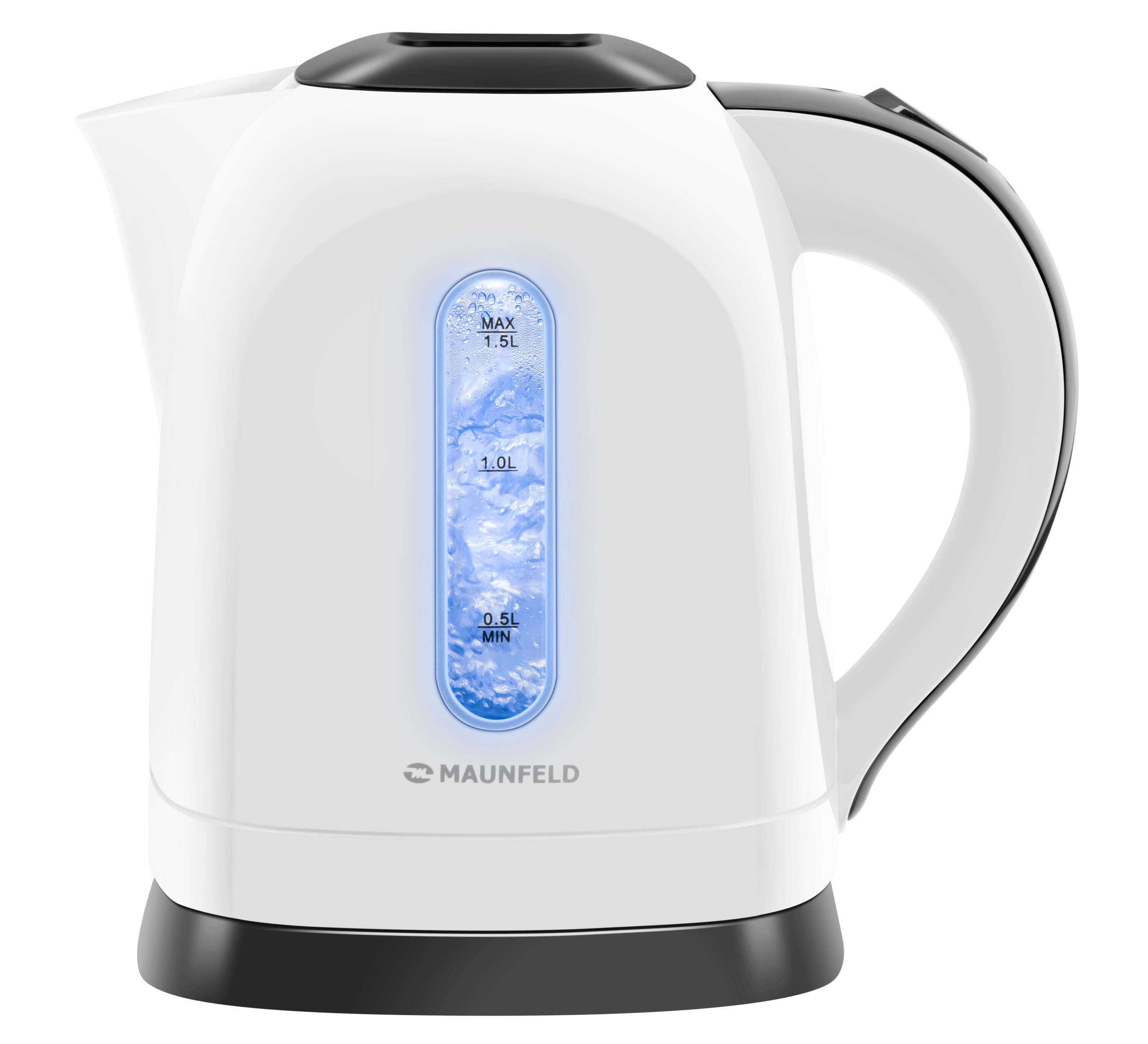 Изображение товара Электрический чайник Maunfeld MGK-632W 1.5 л белый с подсветкой и быстрым кипячением