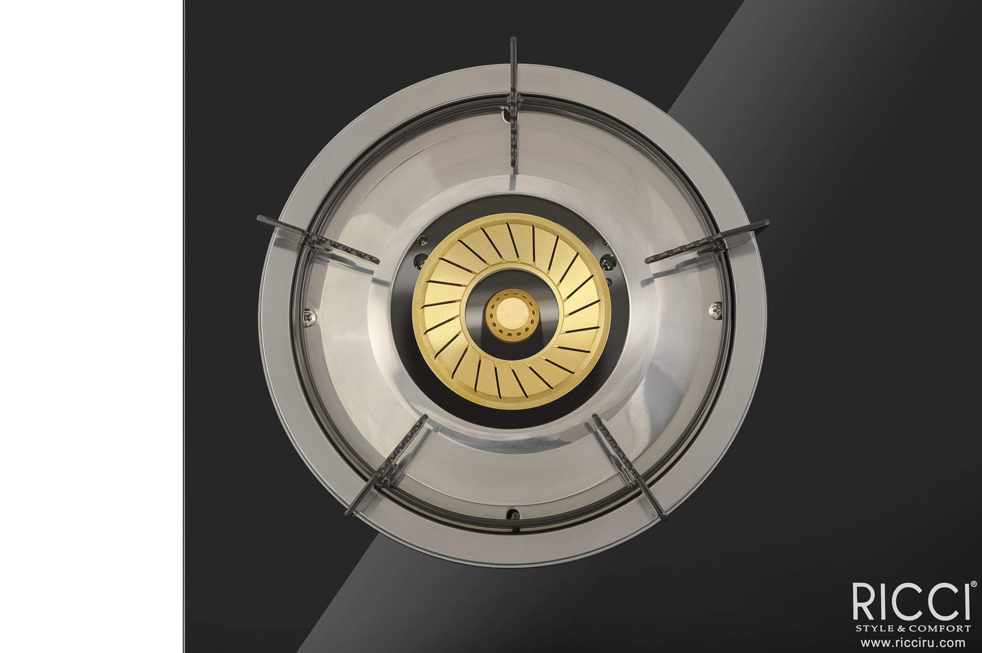 Изображение товара Газовая настольная плита Ricci RGH-712 70 см 2 конфорки черный