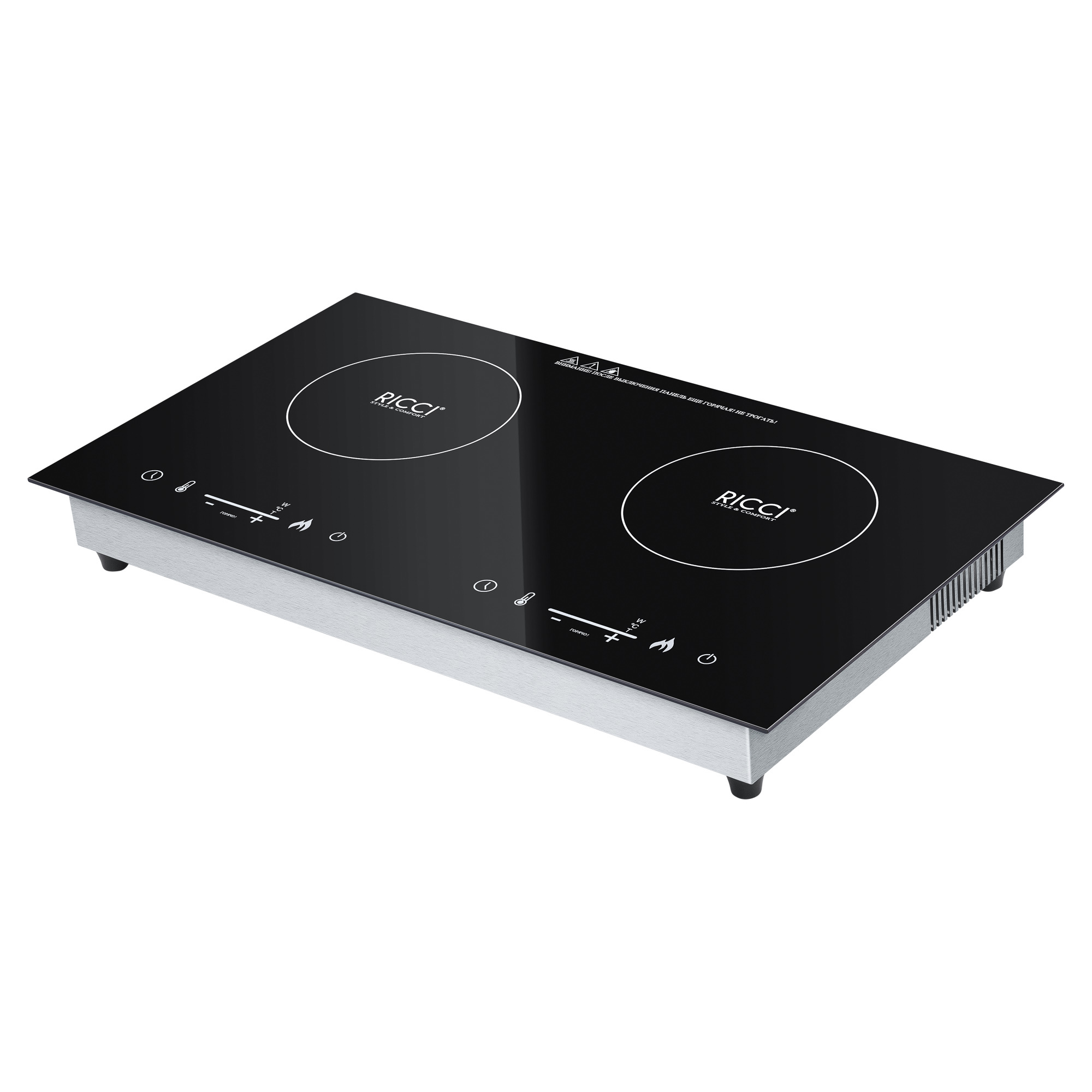 Изображение товара Индукционная настольная плита Ricci OLK-063 2 конфорки 70 см сенсорное управление