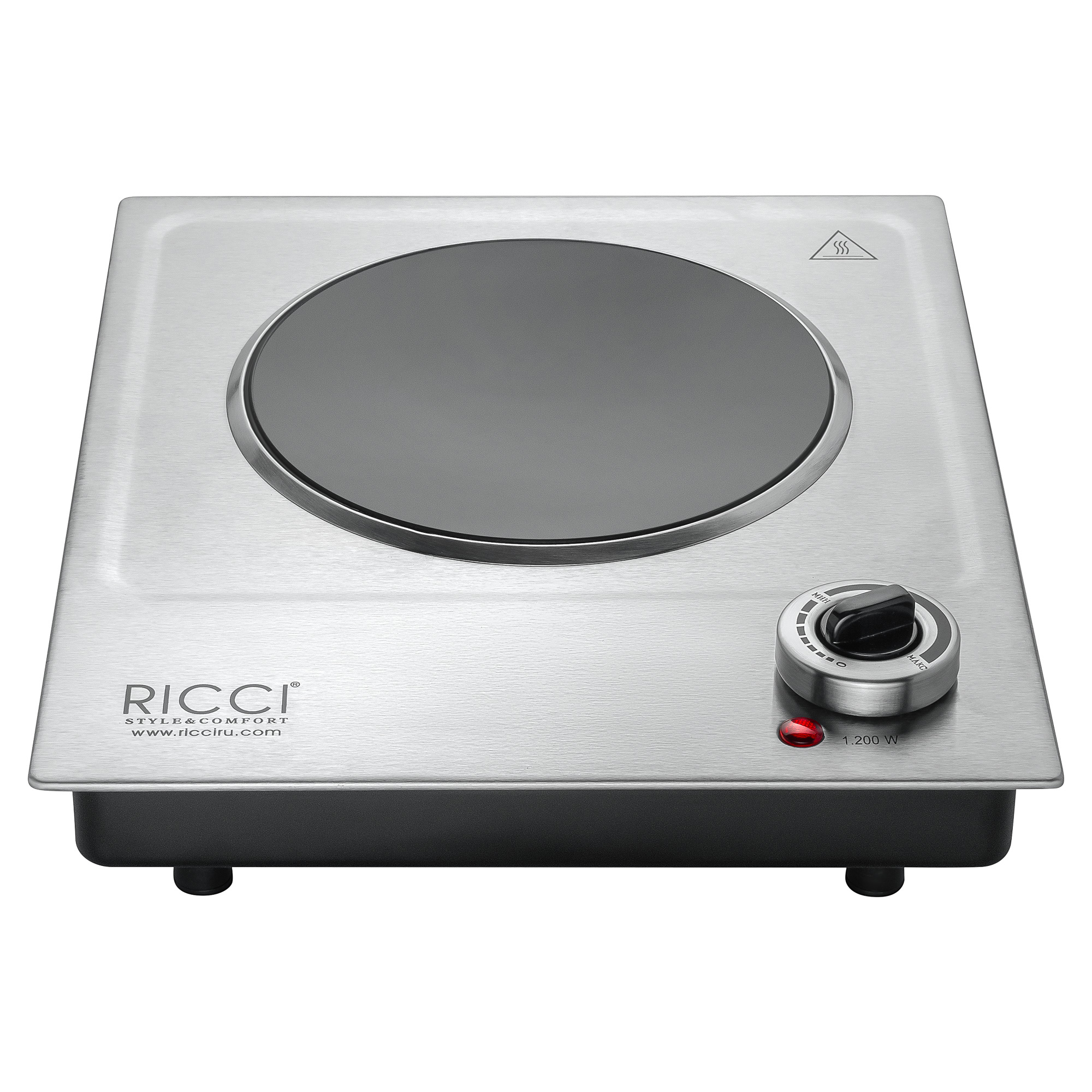Изображение товара Электрическая настольная плита Ricci RIС-102 1 конфорка серый компактный дизайн