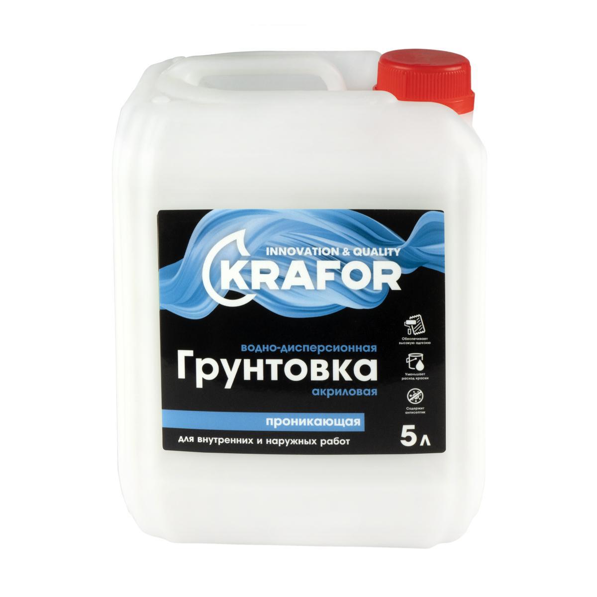 Изображение товара Грунтовка KRAFOR 27335 глубокого проникновения универсальная, 5 л