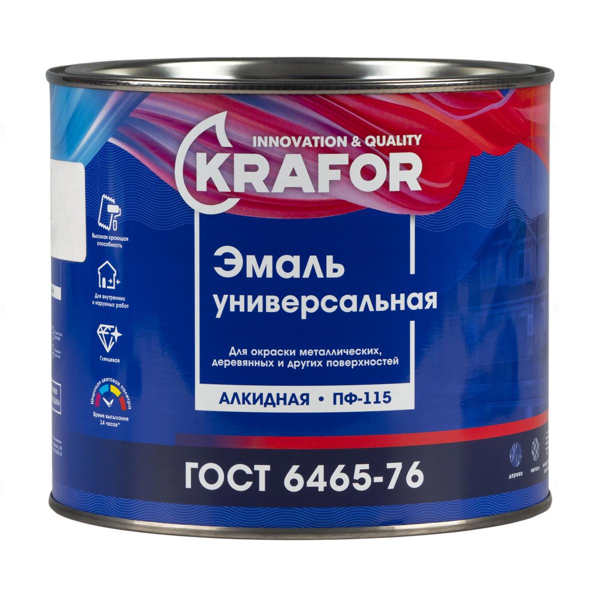 Изображение товара Эмаль Krafor Пф-115 цвет серый 1.8 кг