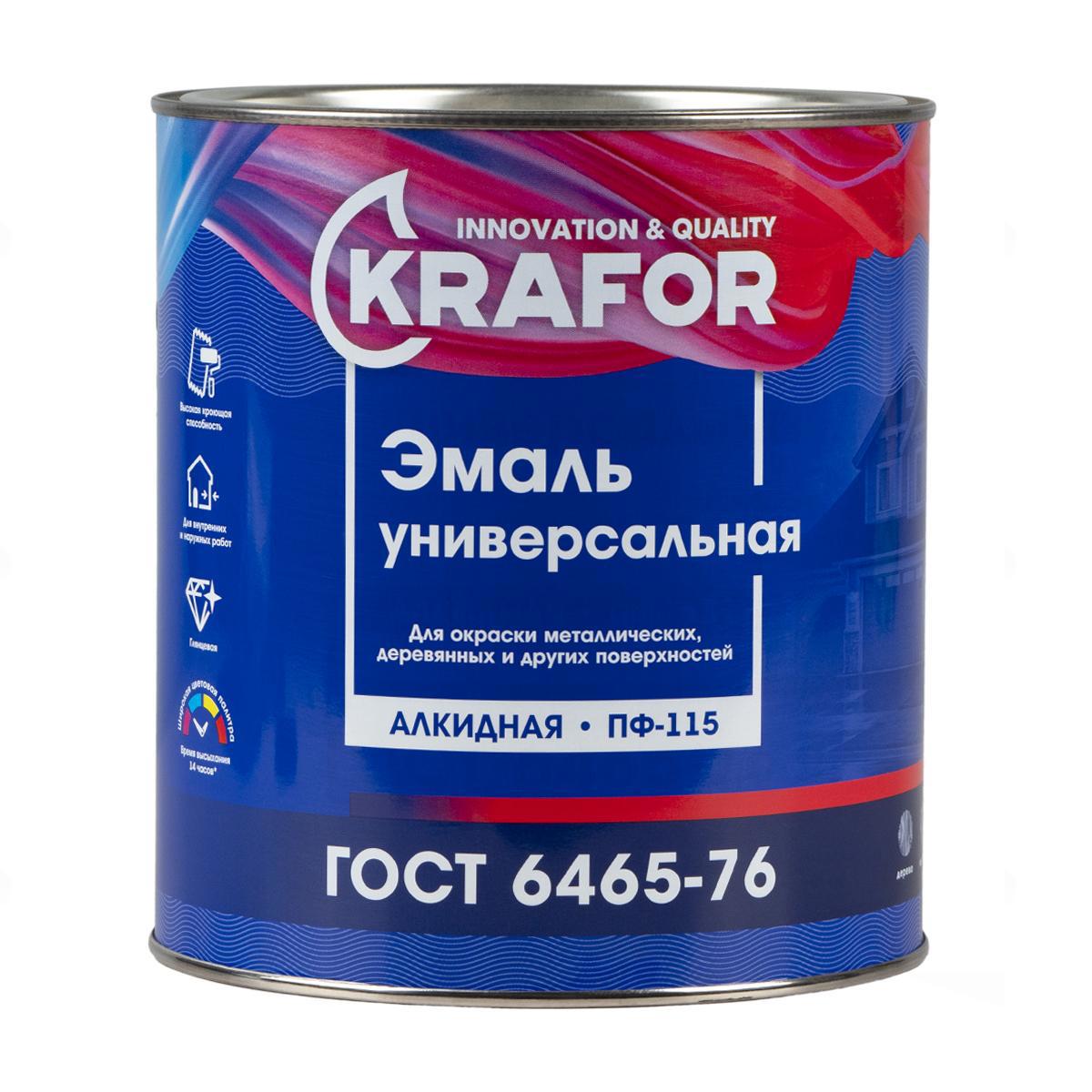 Изображение товара Эмаль Krafor ПФ-115 белая 2.7 кг для внутренних и наружных работ