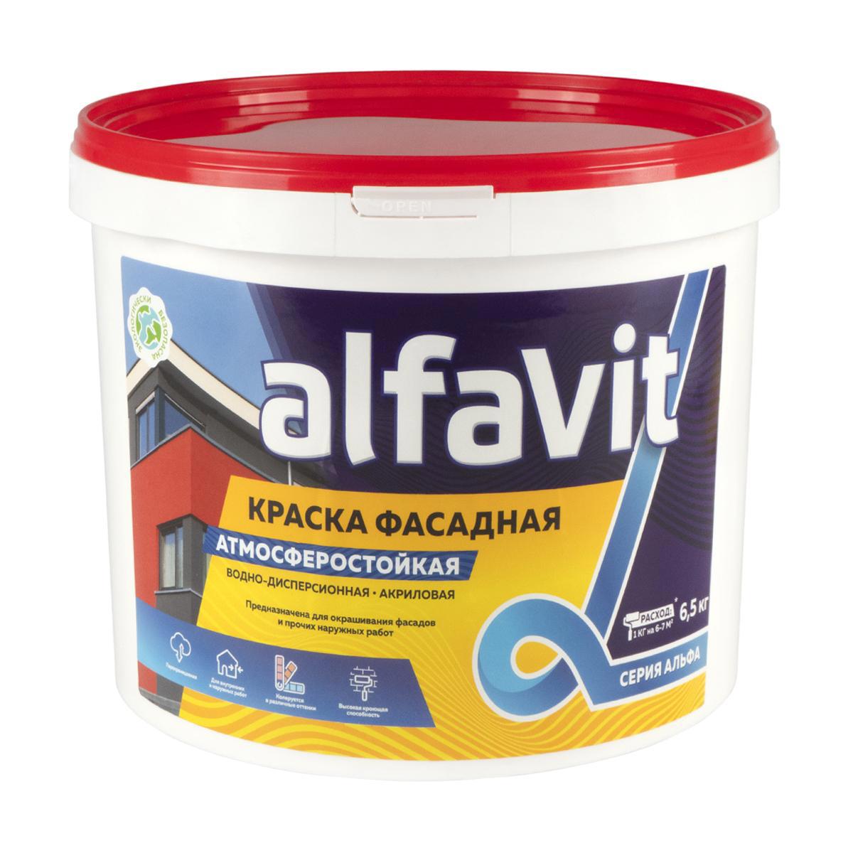 Изображение товара Краска Фасадная Alfavit Альфа 42749 6.5 Кг