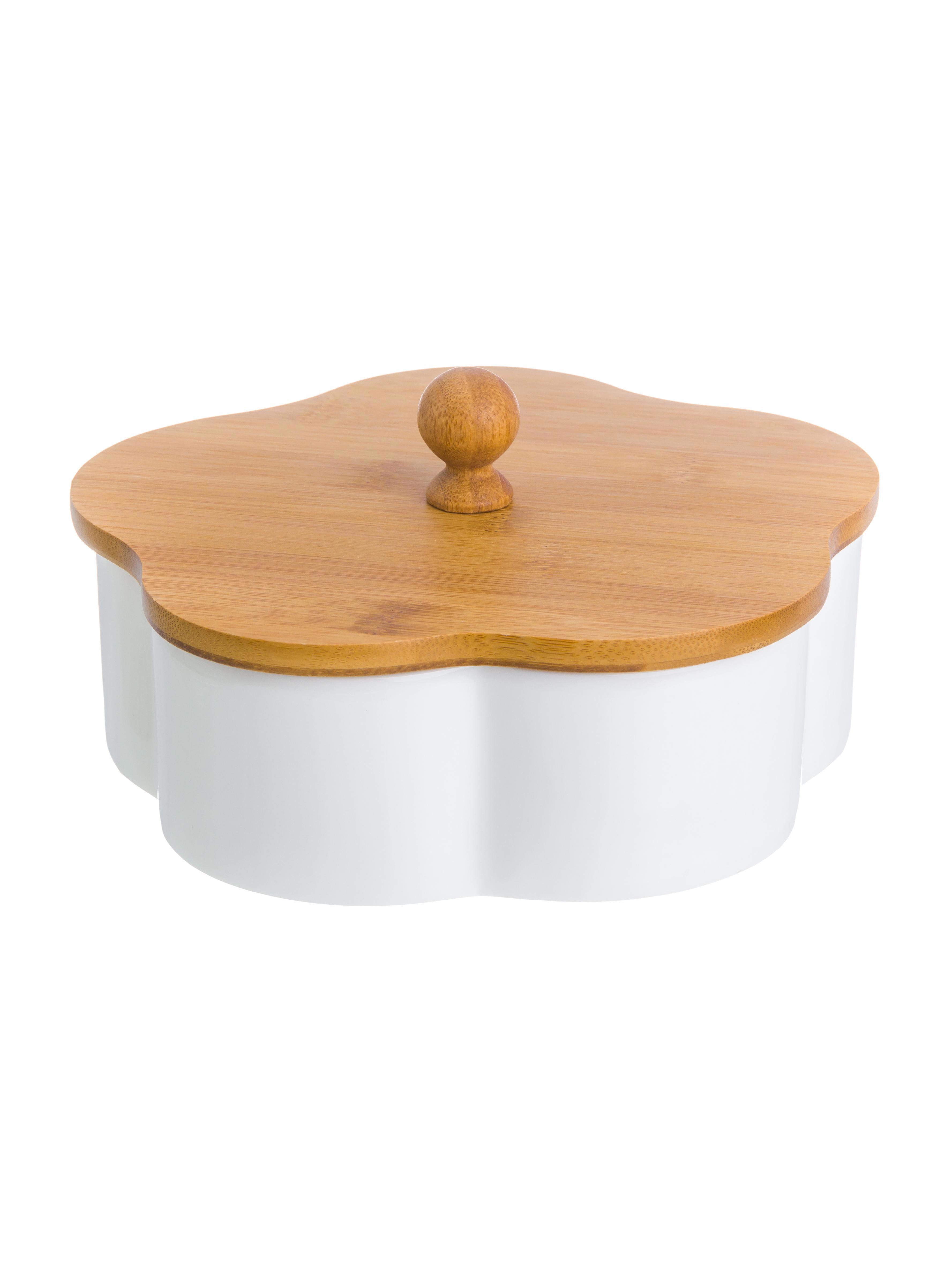 Изображение товара Банка для печенья 900 мл 19.5x19.5x10 см Elan Gallery Цветок с деревянной крышкой