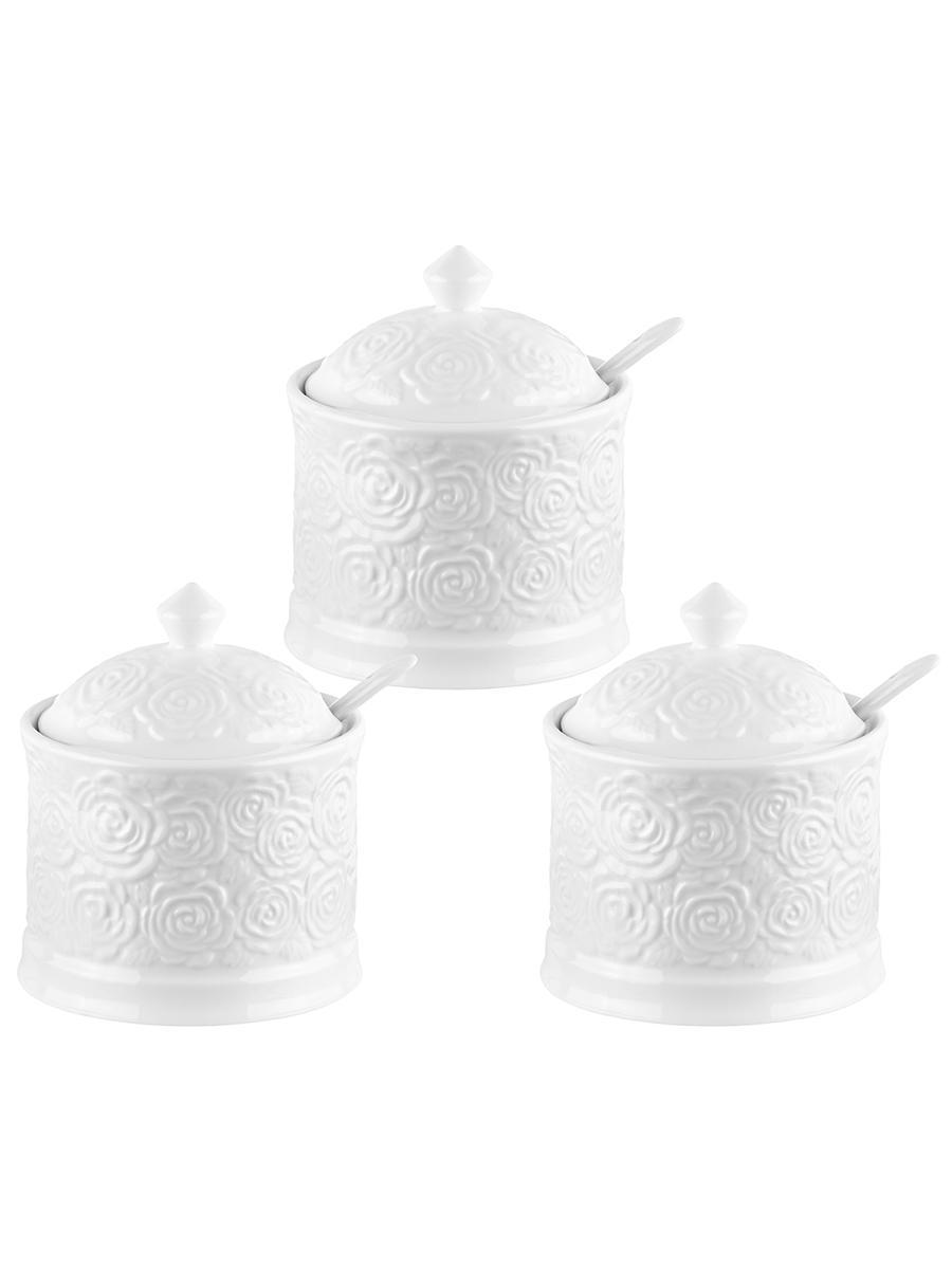 Изображение товара Набор сахарниц Розы 3 шт 270 мл фарфор ELAN GALLERY красивый дизайн