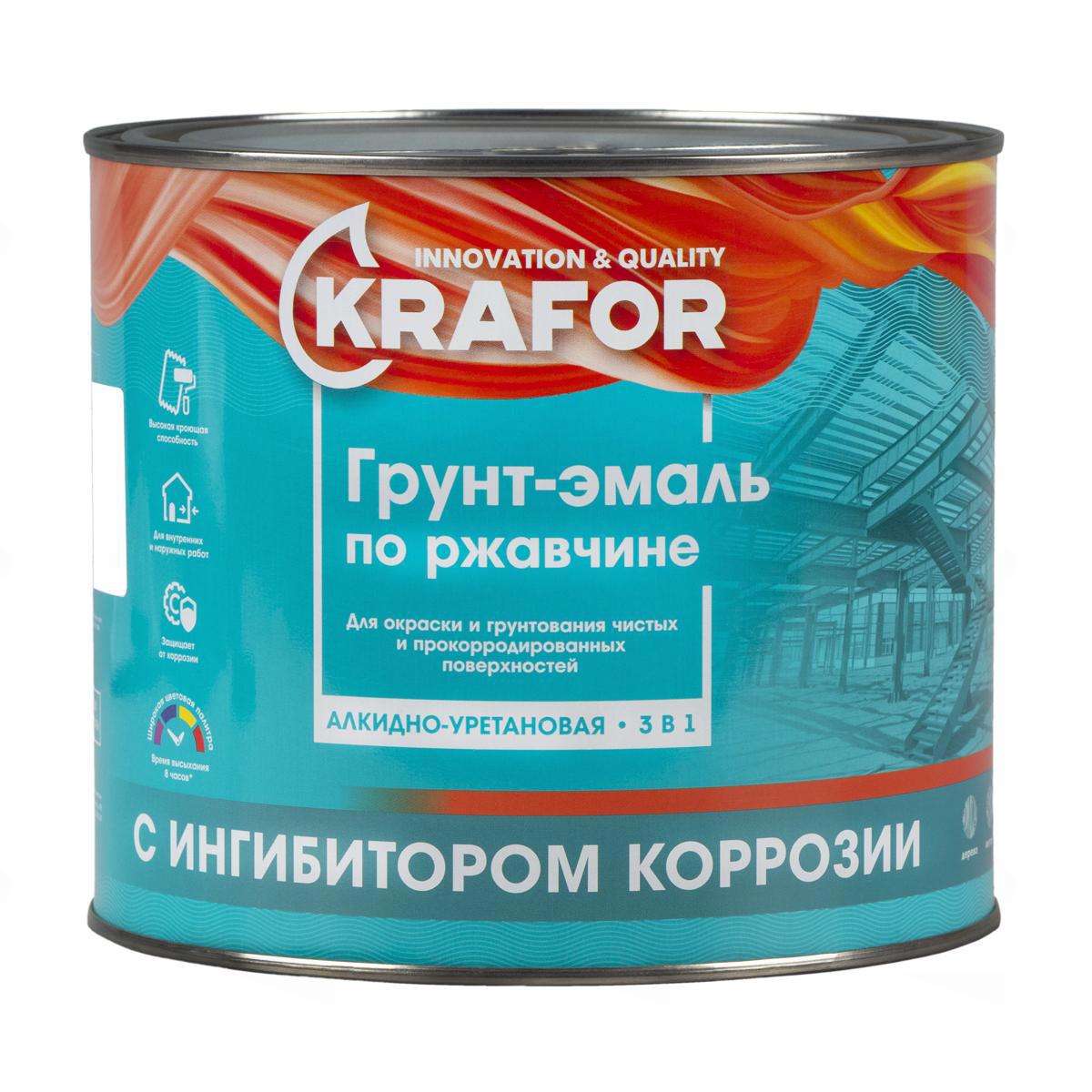 Изображение товара Грунт-эмаль по ржавчине Krafor 26696 1.9 кг цвет черный