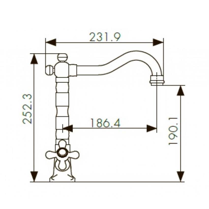 Изображение товара Двухвентильный смеситель Kaiser Carlson Style цвет бронза 44233-1 Br