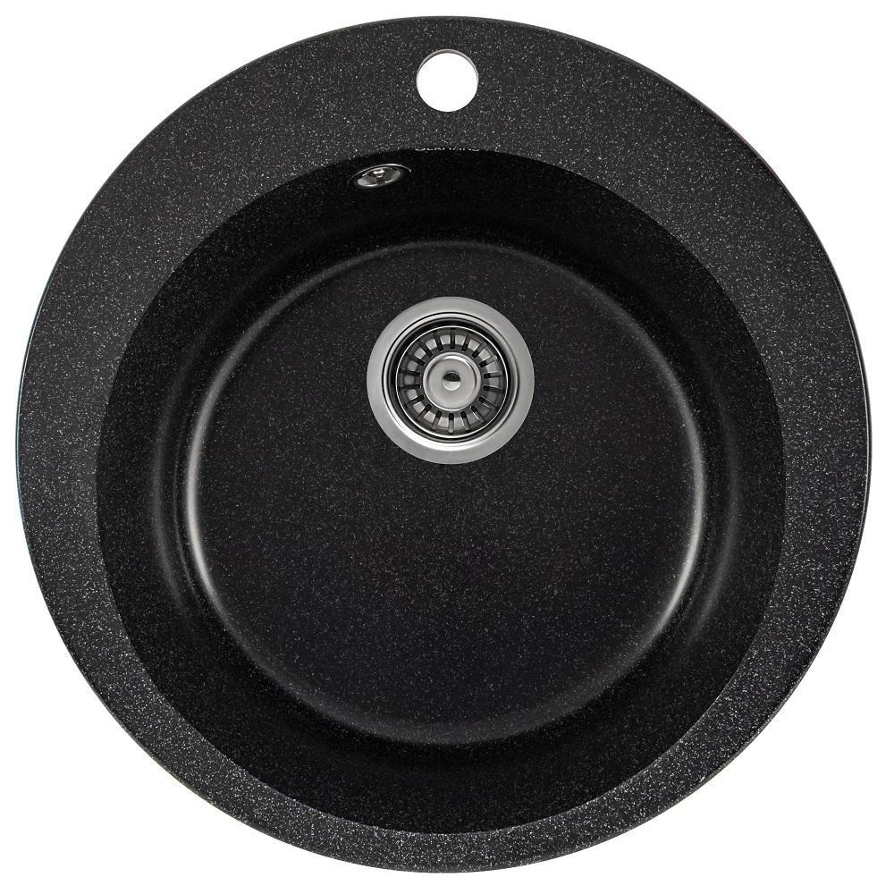 Изображение товара Мойка кухонная из искусственного камня Gerhans A04-22 черная 495х495 мм полуматовая