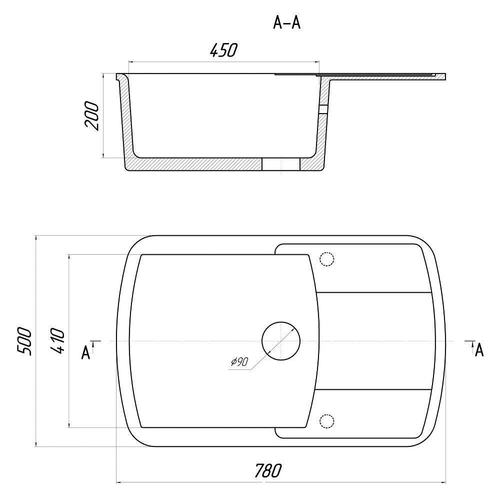 Изображение товара Мойка кухонная из искусственного камня Gerhans B29 18 белая 780х500 мм