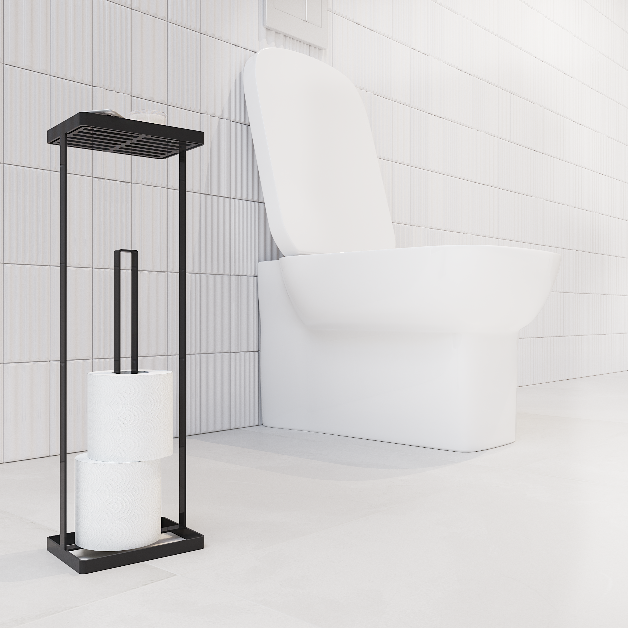 Изображение товара Держатель туалетной бумаги со столиком Март Island черный