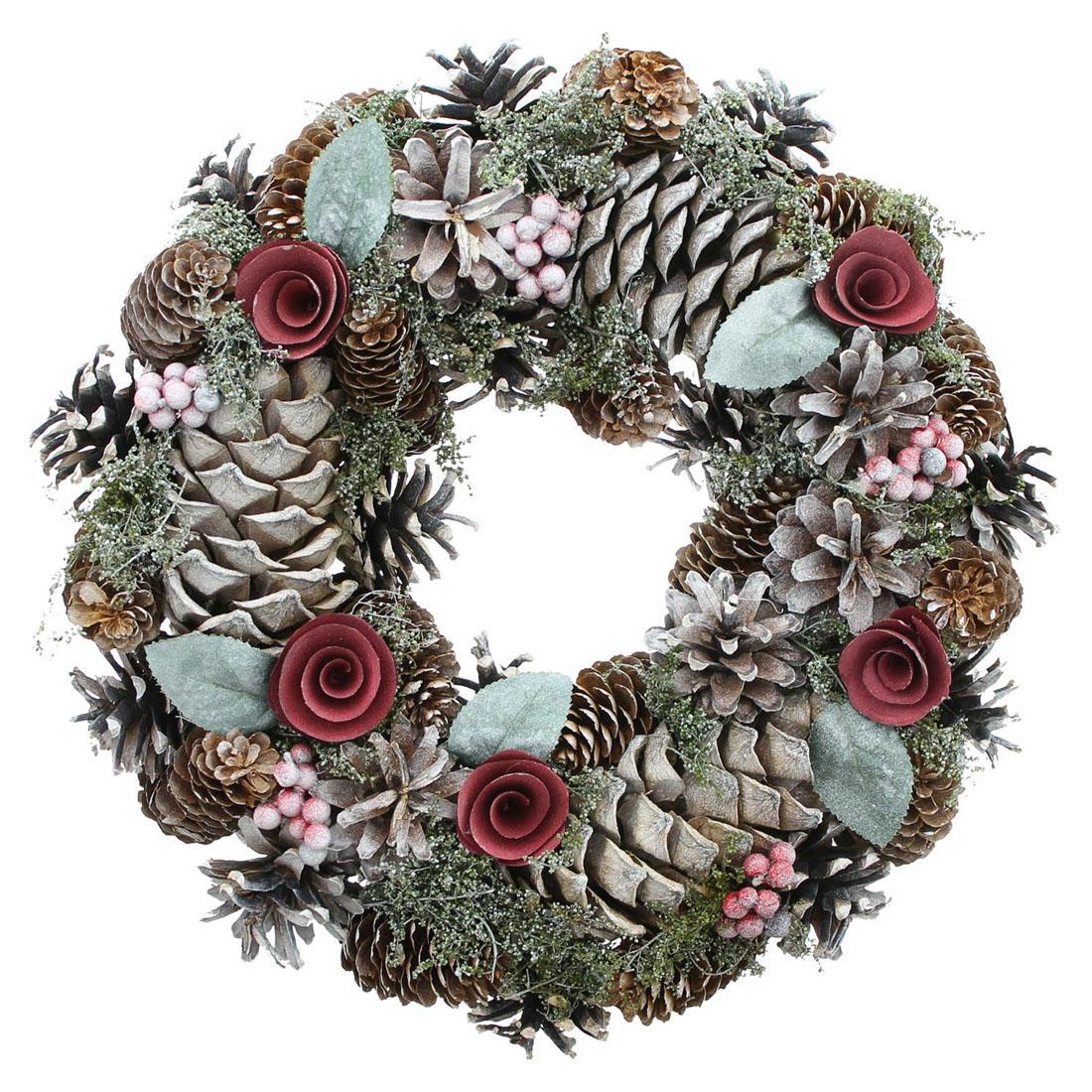 Изображение товара Рождественский венок Frank 07699 33 см с натуральными элементами для праздничного украшения