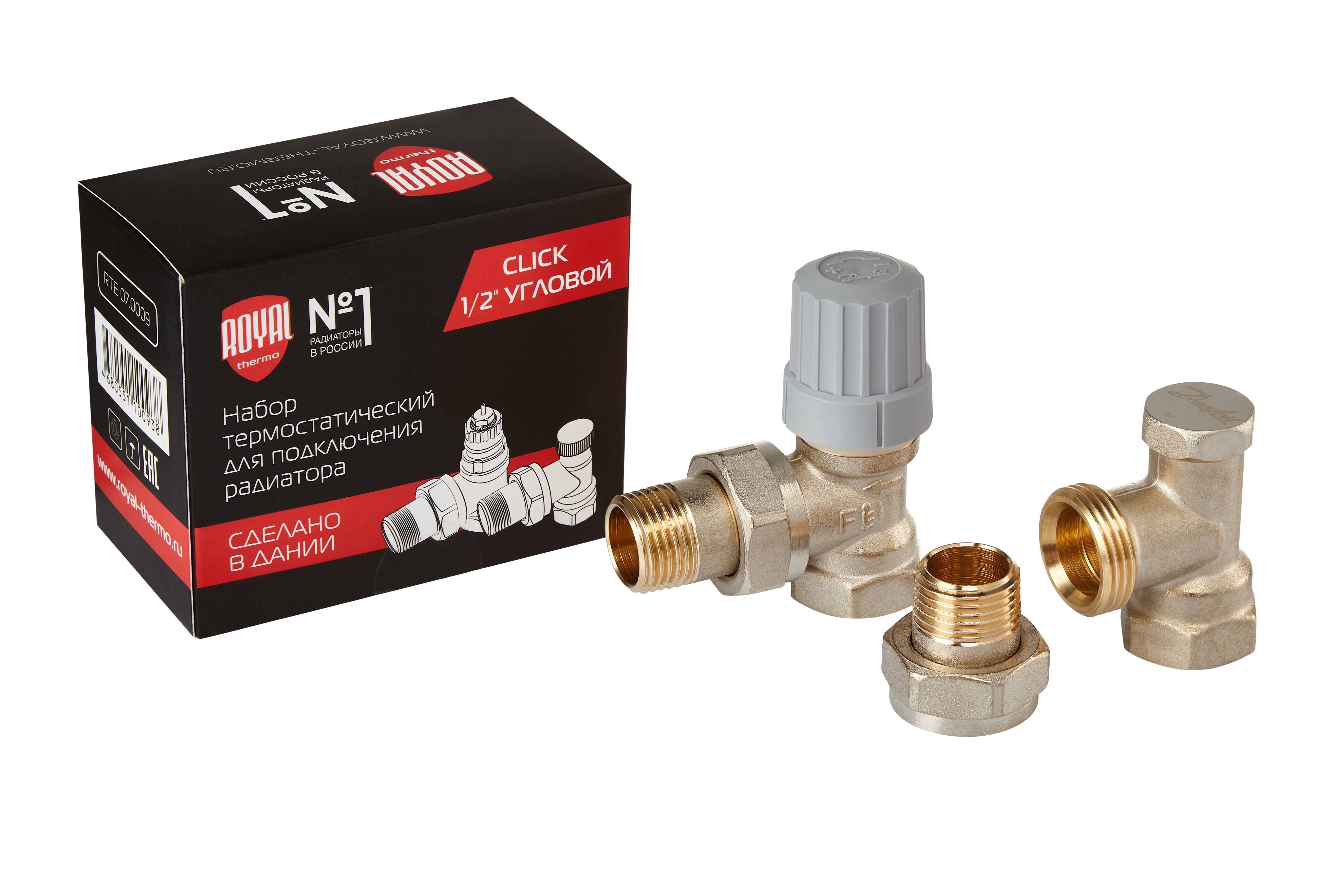 Изображение товара Набор термостатический для радиатора угловой ROYAL THERMO 1/2" Click