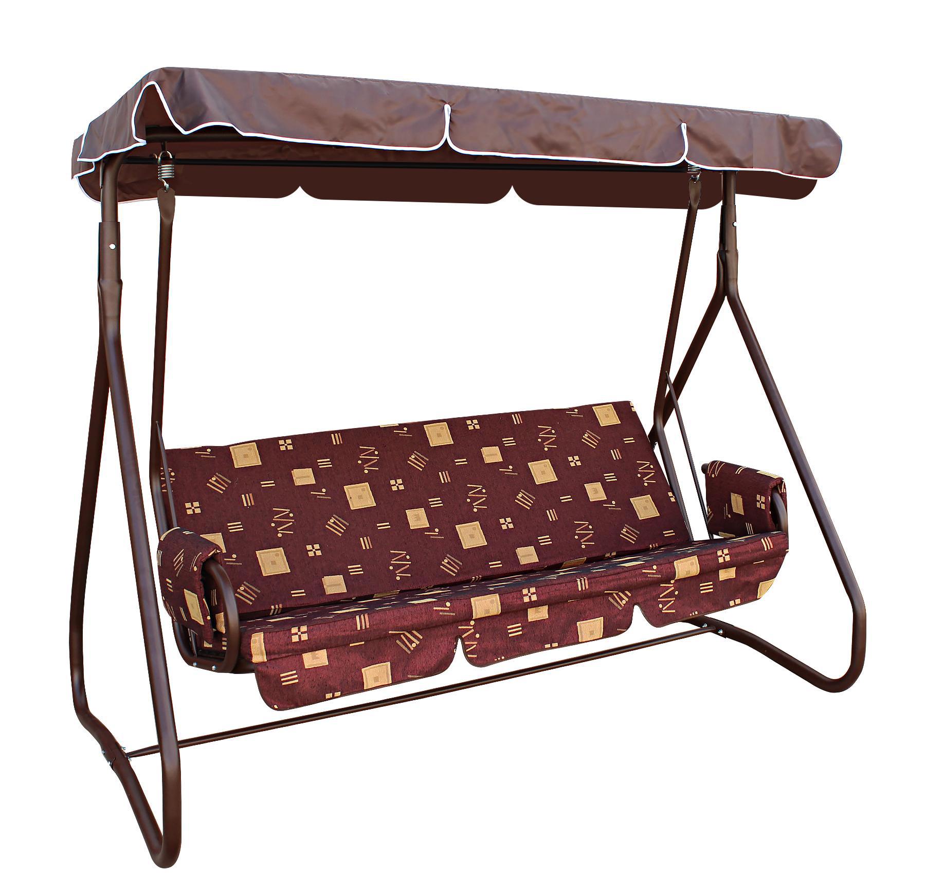 Изображение товара Качели садовые Zalger garden бридж 3-х местный до 300 кг коричневый