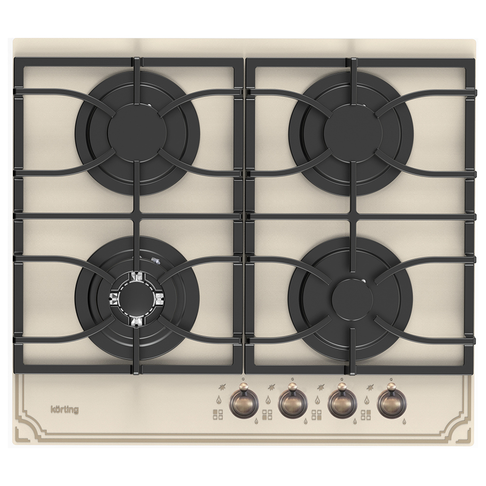 Изображение товара Газовая варочная панель Korting HGG 6911 CTRB 59 см 4 конфорки закаленное стекло