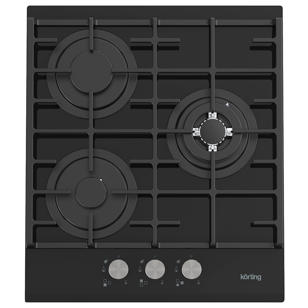 Изображение товара Газовая варочная панель Korting HGG 4825 CTN 45 см 3 конфорки черный