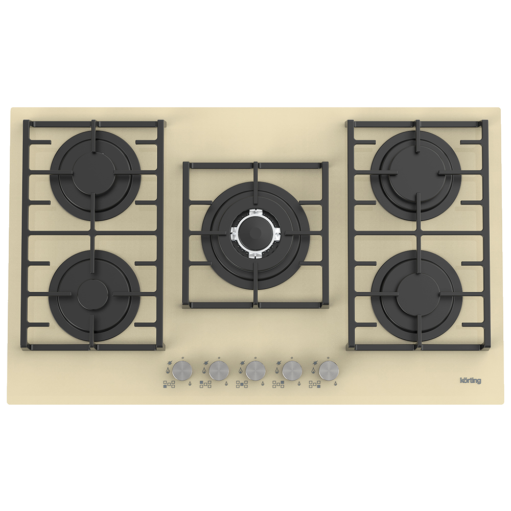 Изображение товара Газовая варочная панель Korting HGG 9835 CTB 86 см 5 конфорок бежевый