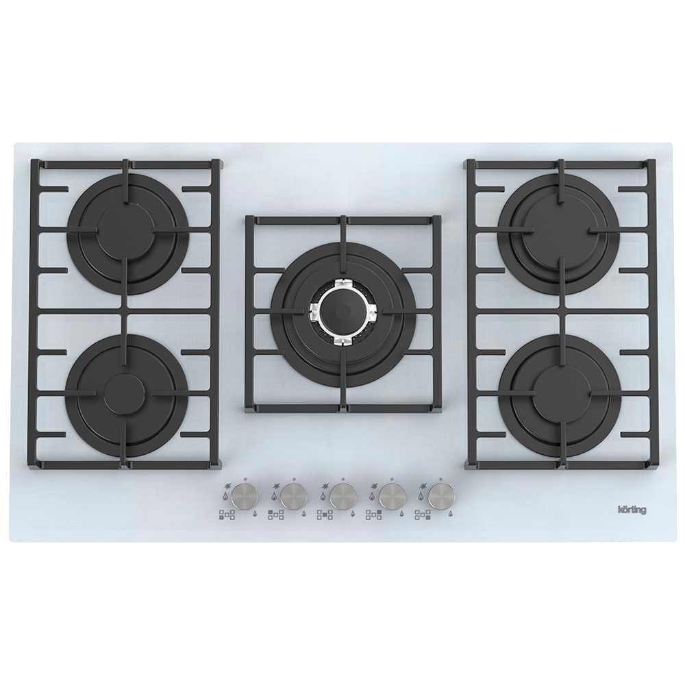 Изображение товара Газовая варочная панель Korting HGG 9835 CTW 86 см 5 конфорок белая