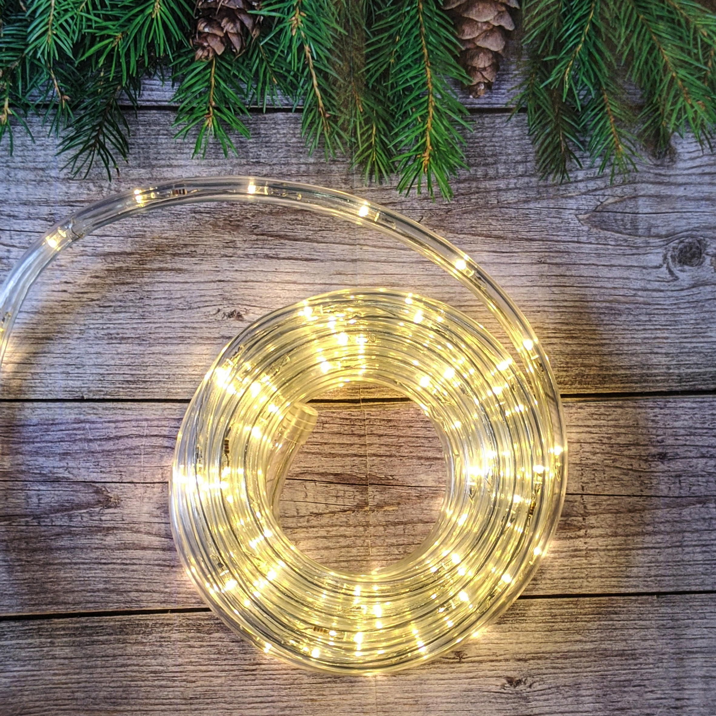 Изображение товара Электрогирлянда уличная Дюралайт 8м 192 ламп теплый белый свет 1 режим работы