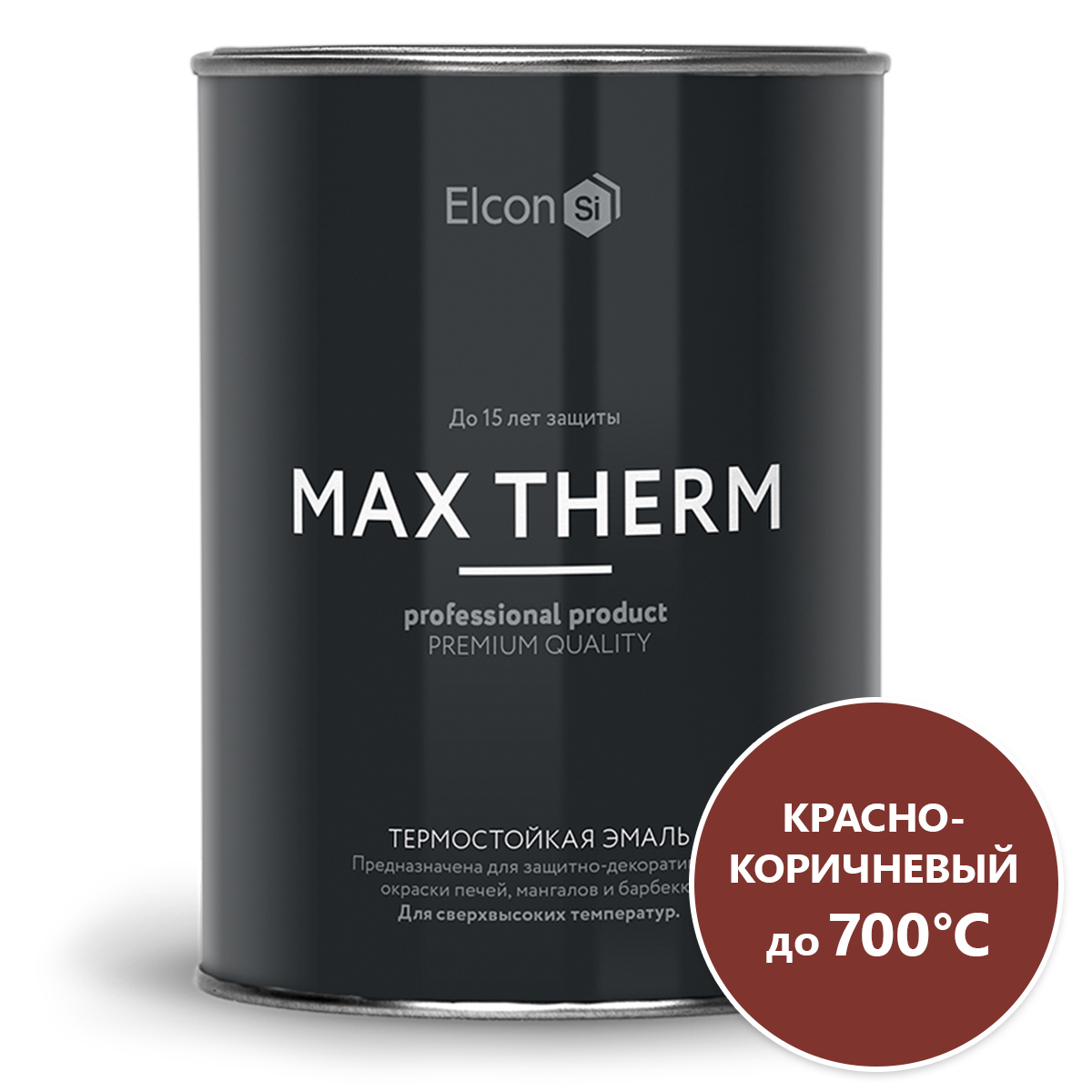 Изображение товара Эмаль термостойкая ELCON 00-00002882 цвет коричневый 1 л