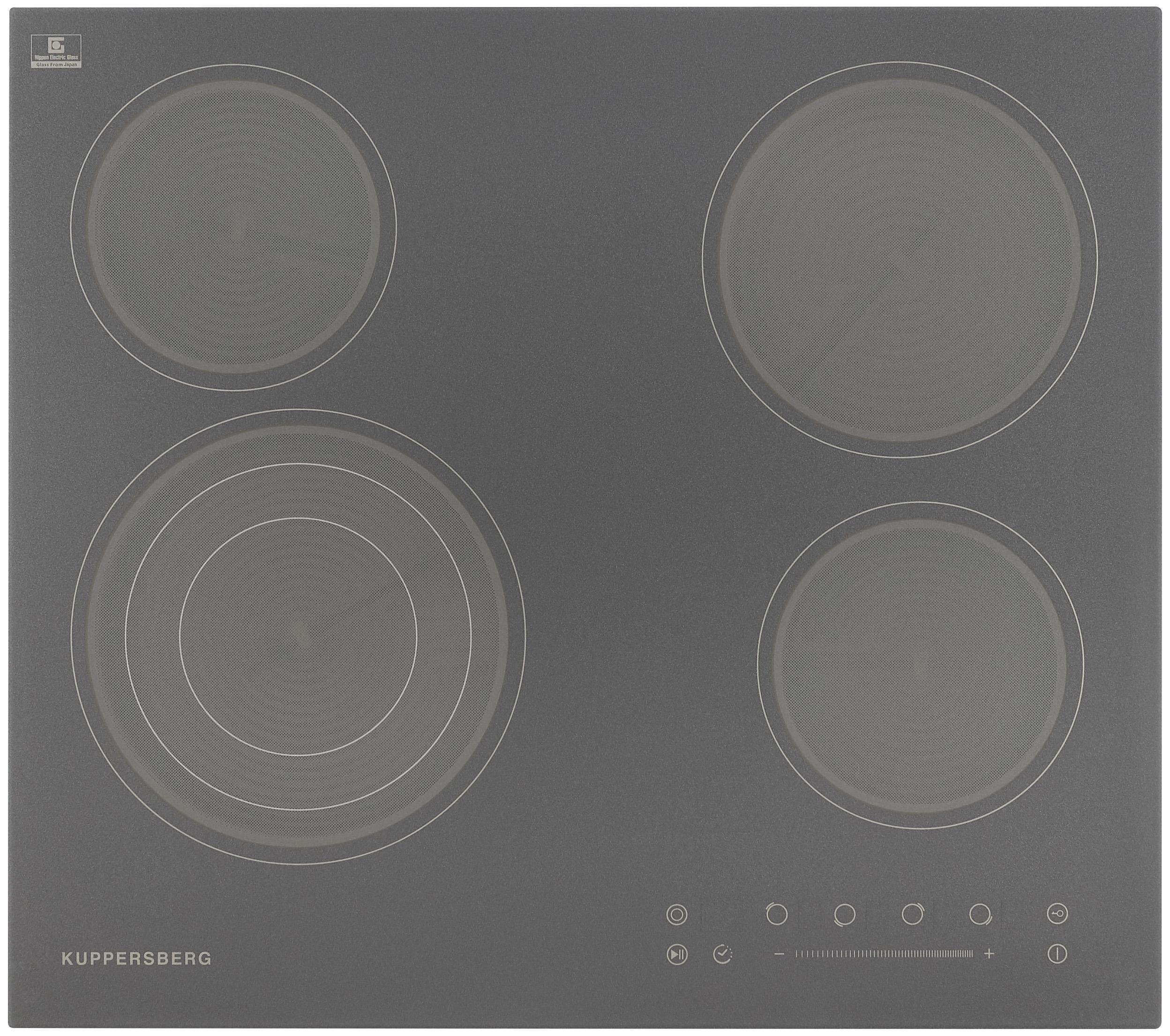 Изображение товара Стеклокерамическая варочная панель Kuppersberg ECS 603 GR 59 см 4 конфорки серый