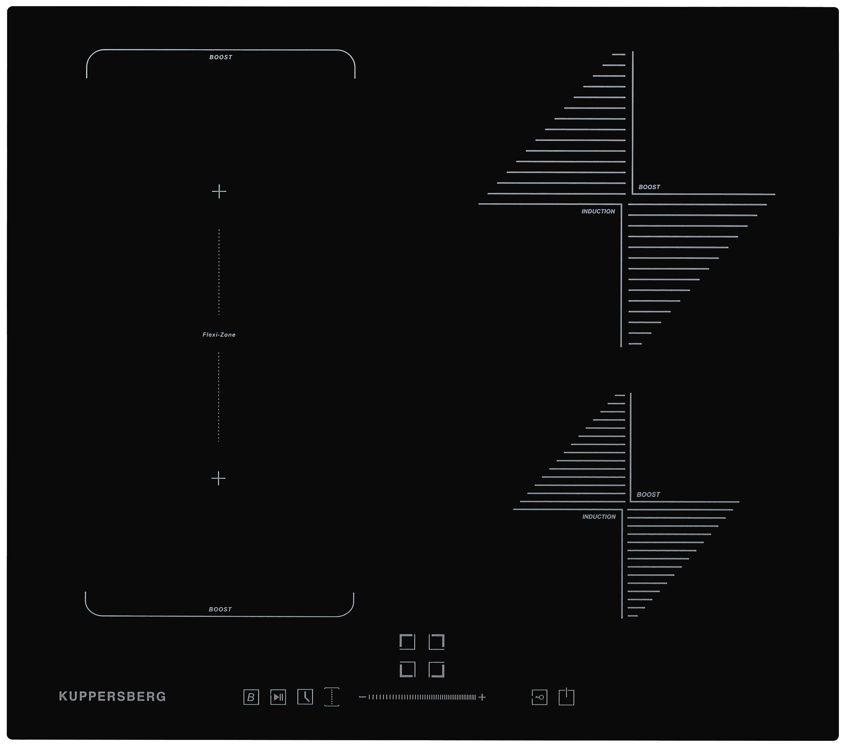 Изображение товара Индукционная варочная панель Kuppersberg ICS 614 59 см 4 конфорки цвет черный