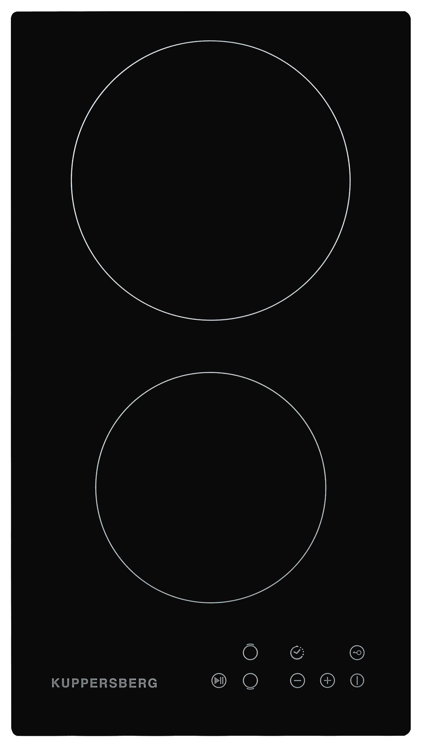 Изображение товара Стеклокерамическая варочная панель Kuppersberg ECO 302 28.8 см 2 конфорки черный