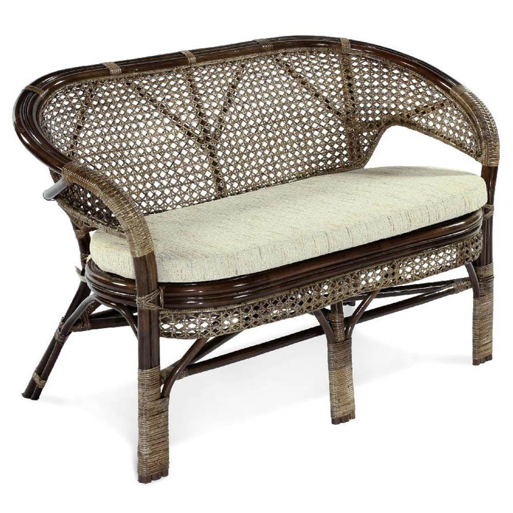 Изображение товара Диван с подушкой Vinotti 02/15C для уличной и внутренней мебели темный коньяк