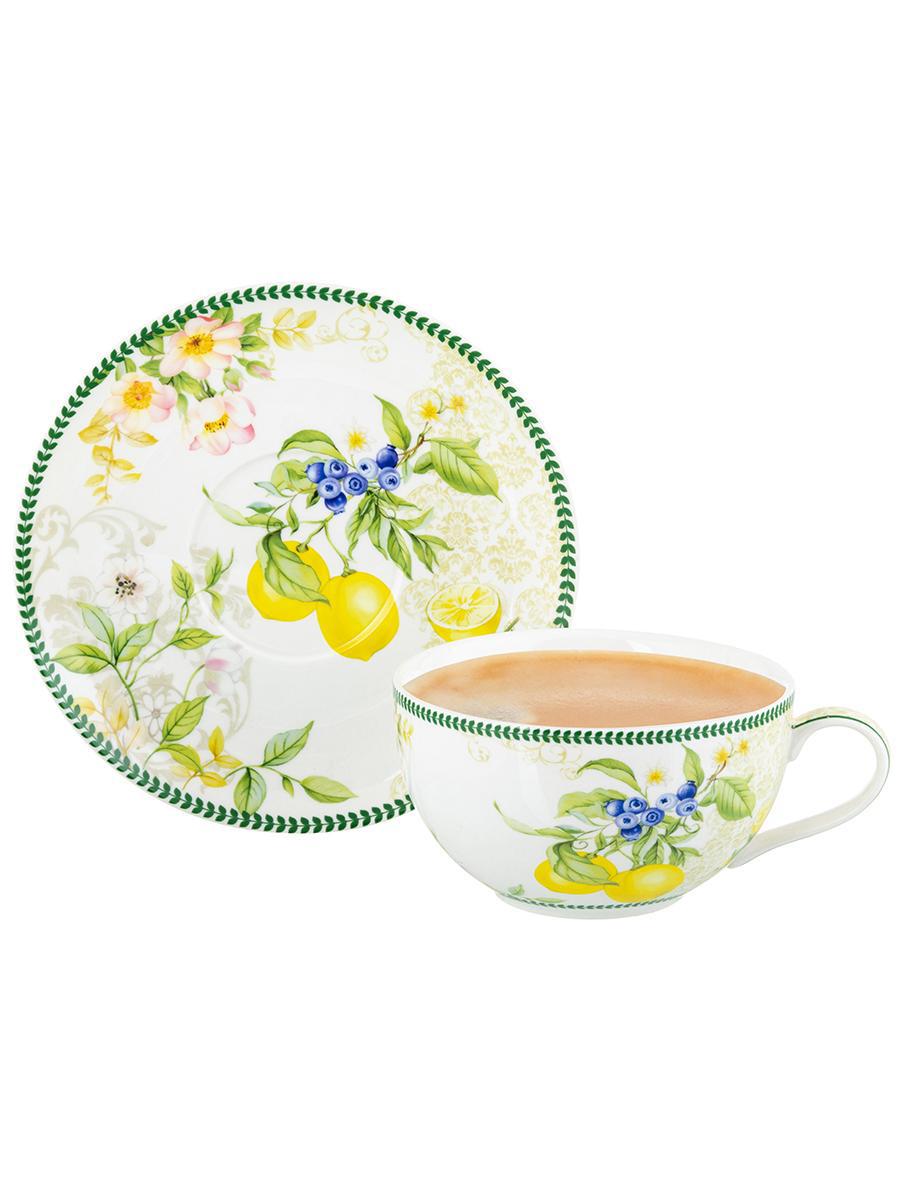 Изображение товара Чайная чашка 350 мл с блюдцем серия Лимоны ELAN GALLERY