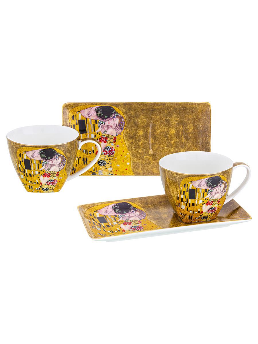 Изображение товара Набор чашек Elan Gallery Поцелуй 2 шт фарфор с золотым украшением 250 мл