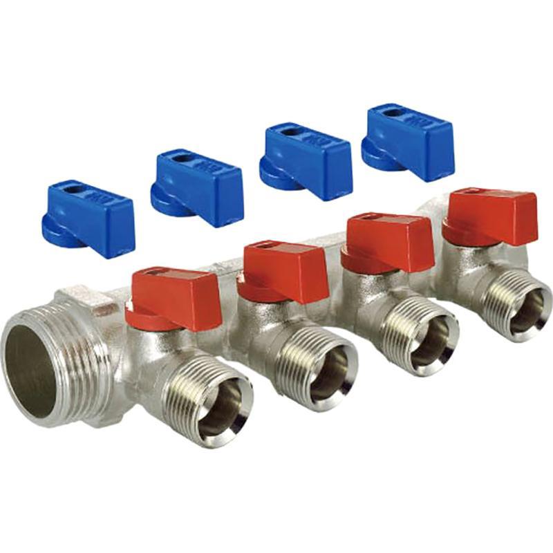 Изображение товара Коллектор AQUALINK с шаровыми кранами и евроконусами 4 выхода 3/4 дюйм