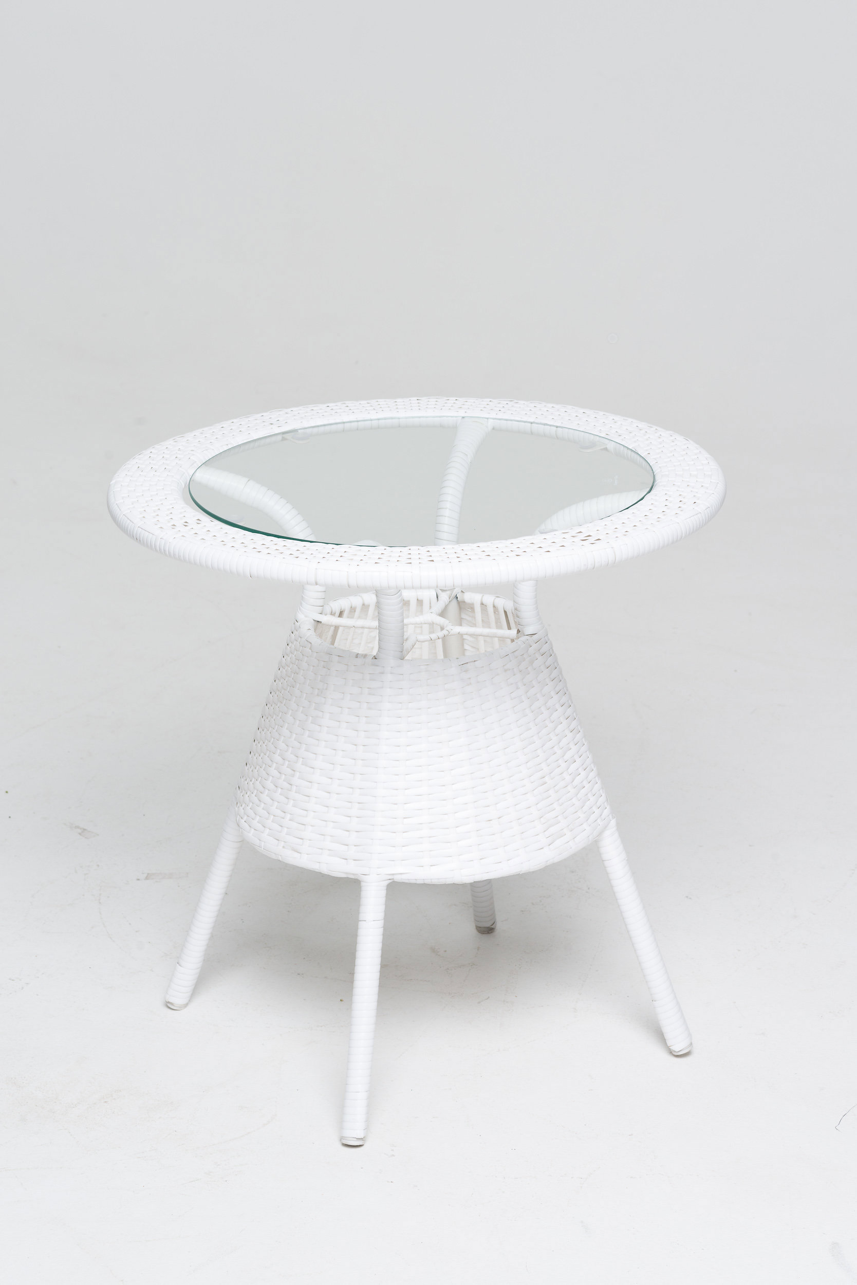 Изображение товара Стол садовый Vinotti из искусственного ротанга 60x60x60 см белый