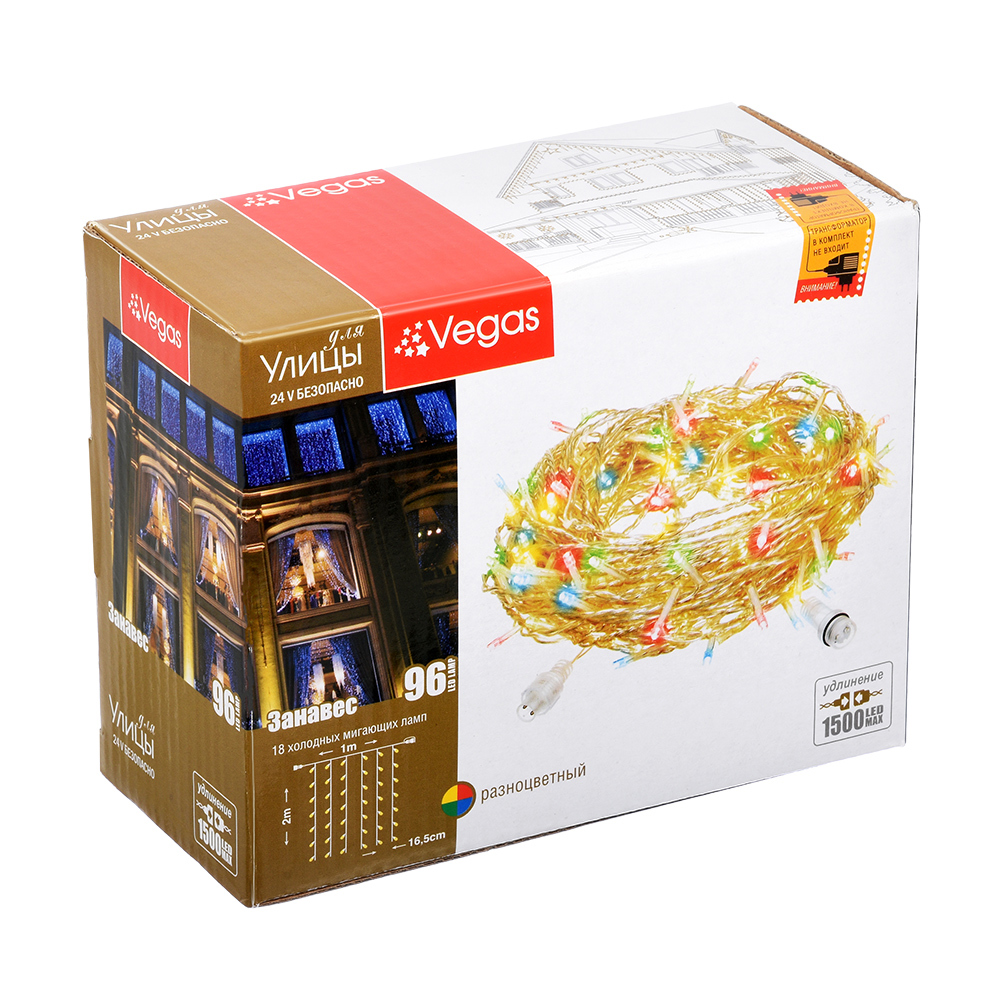 Изображение товара Электрогирлянда Vegas 55094 96 LED ламп 1х2 м теплый белый