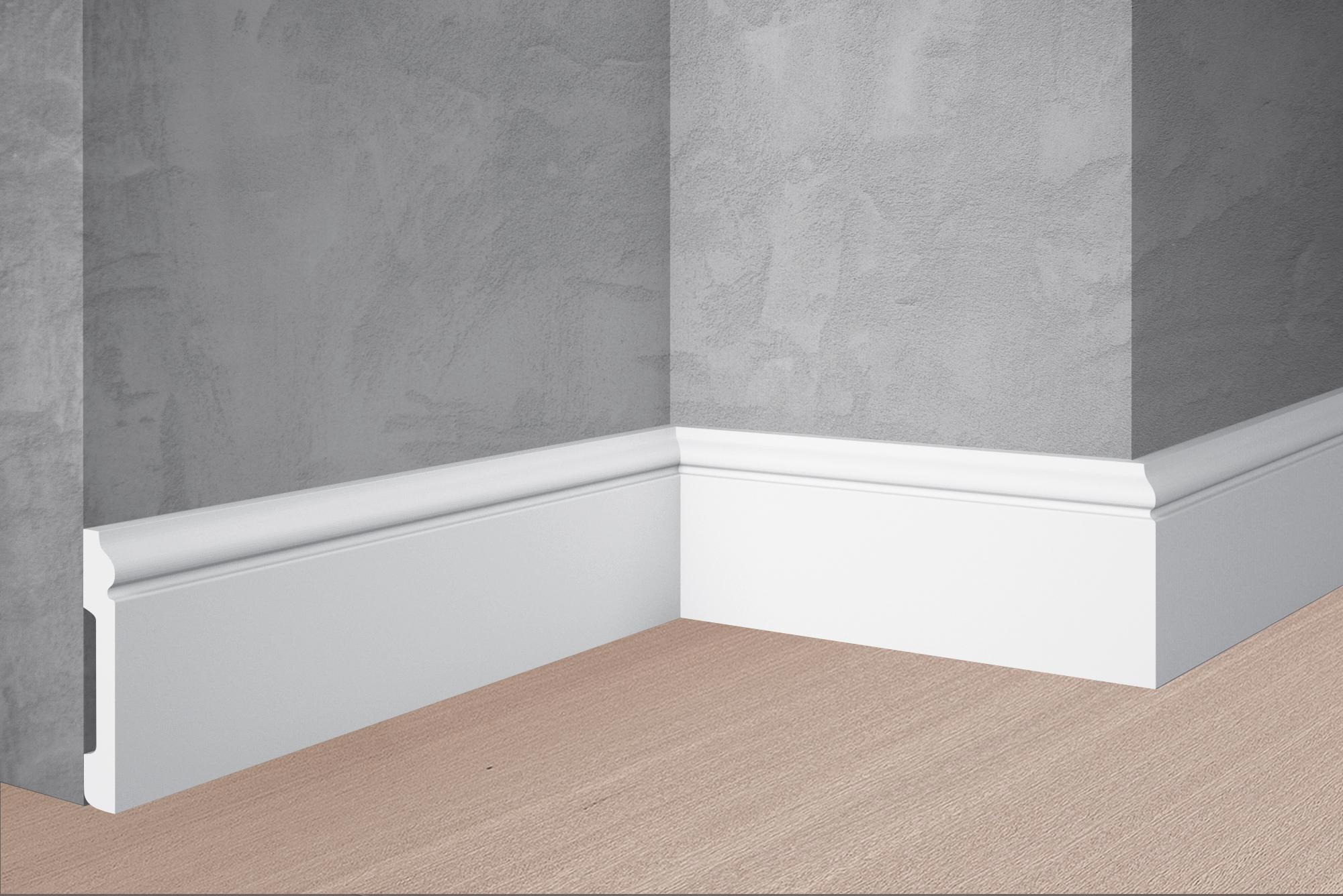 Изображение товара Плинтус Stenopol C705 полистирол 80x13x2000 мм белый для интерьера