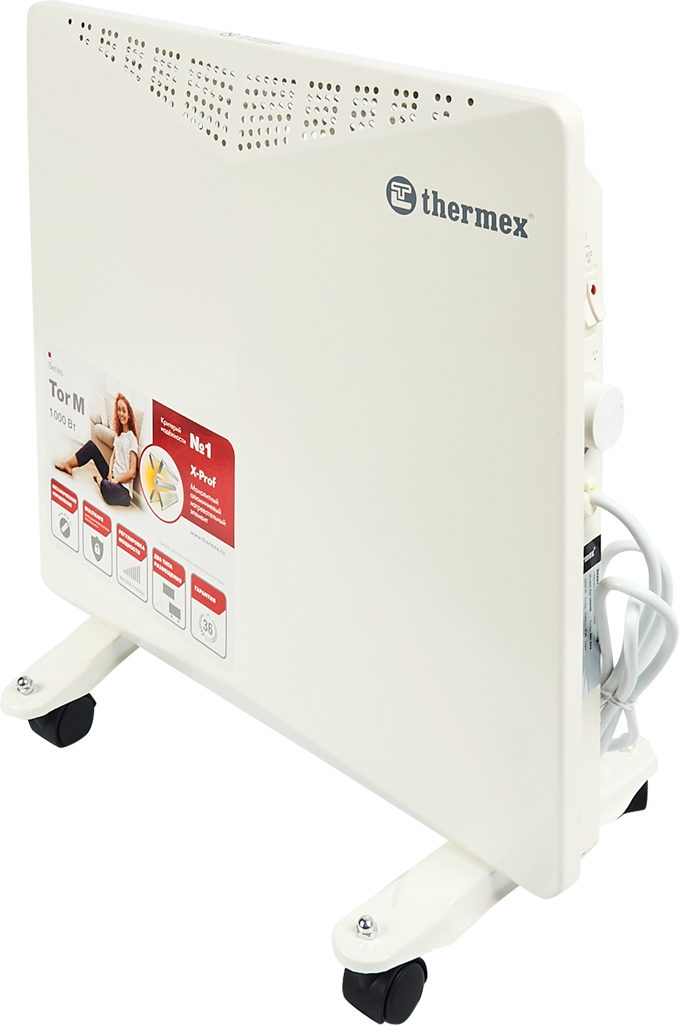 Изображение товара Мобильный конвектор Thermex Tor 1000M мощностью 1000 Вт для эффективного обогрева