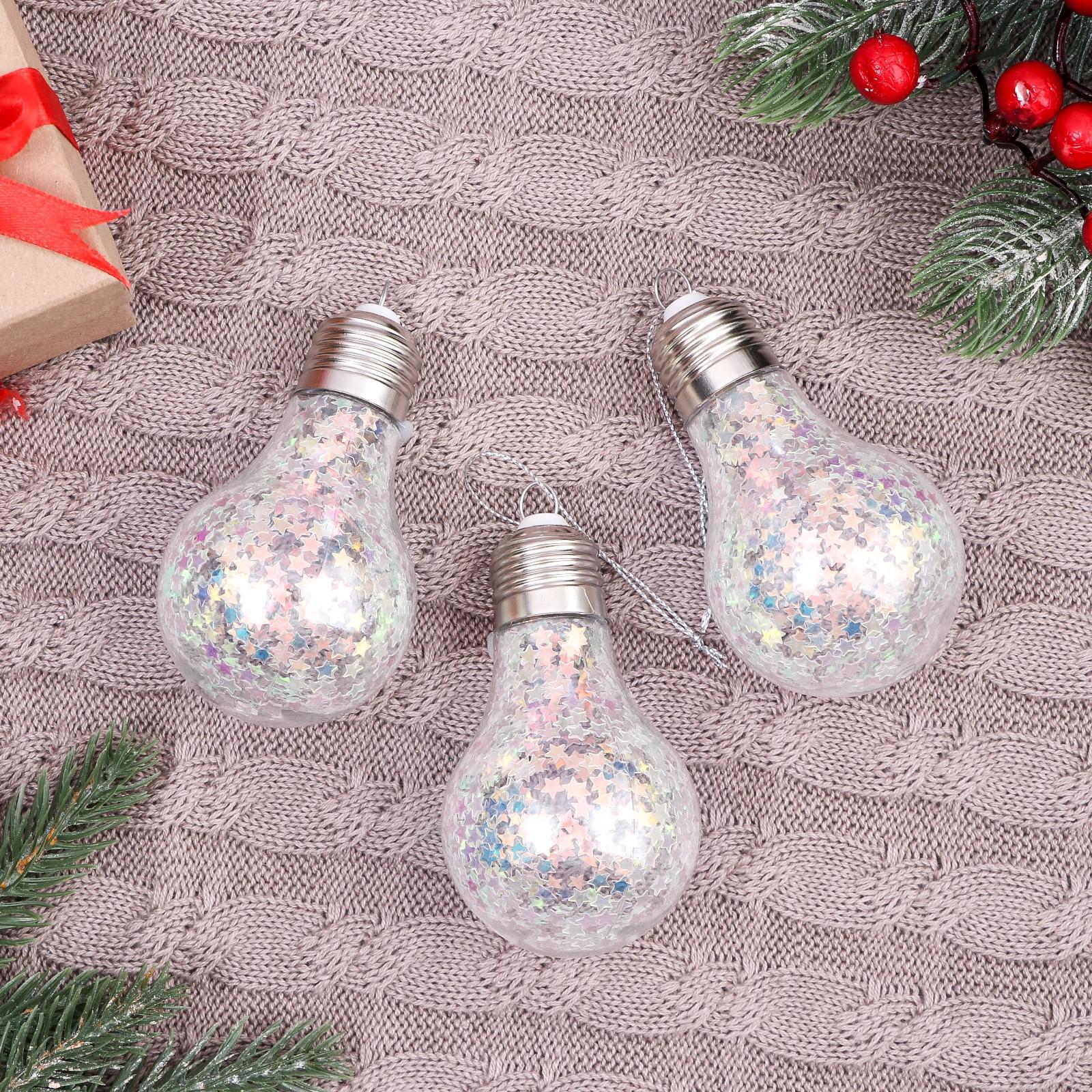 Изображение товара Набор елочных игрушек Новогодние фантазии Зимнее волшебство 6938996 7 см х 6 см бесцветный/прозрачный