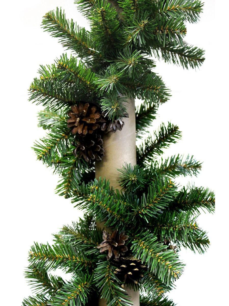 Изображение товара Хвойная гирлянда ПВХ Morozco ГР-140 270 см зеленая с шишками для новогодних украшений