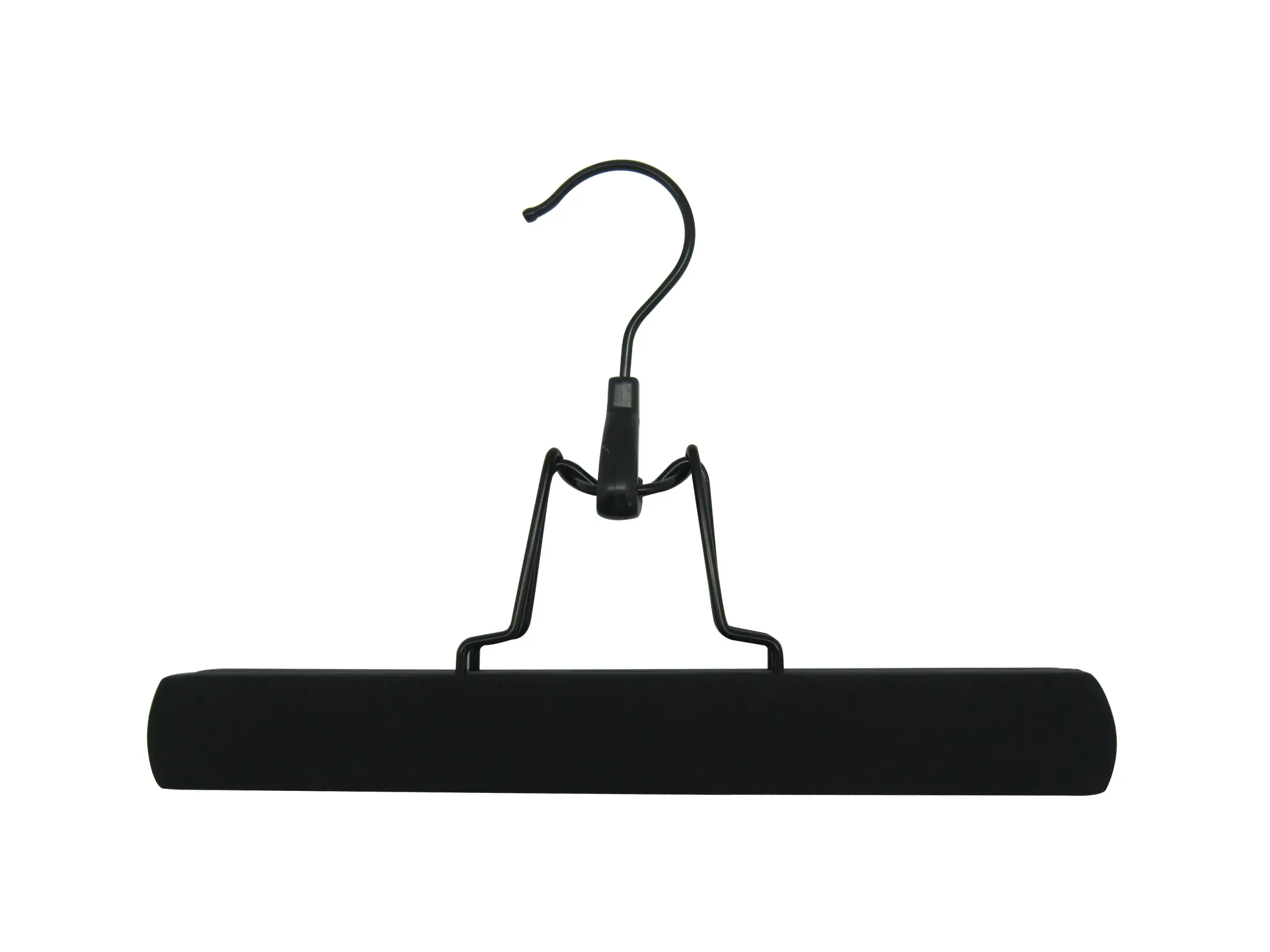 Вешалка-зажим Spaceo 28 см дерево с покрытием soft touch цвет чёрный